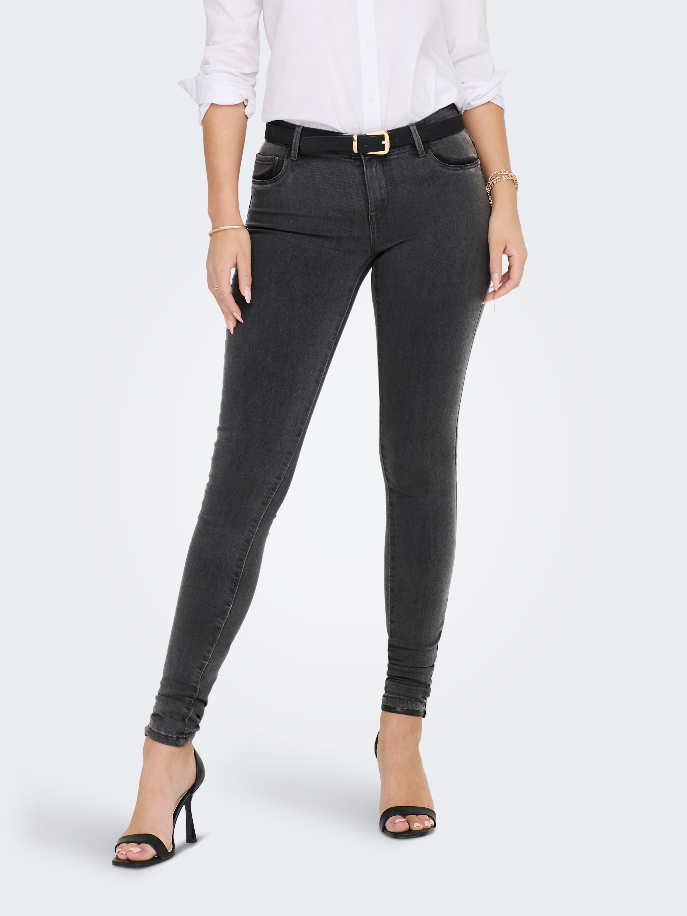 ONLY Skinny-fit-Jeans »ONLRAIN LIFE REG SKINNY DNM« mit Gürtelschlaufen