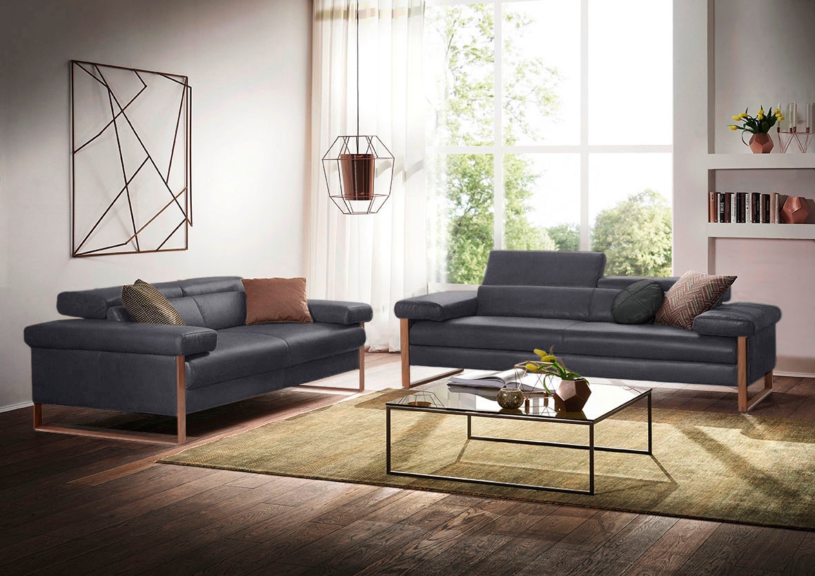 W.SCHILLIG 2,5-Sitzer »finn«, German Design Award 2016, Fußgestell Nussbaum natur, Breite 230 cm