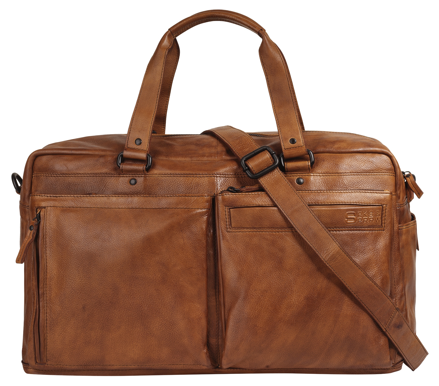 Spikes & Sparrow Damen Reisetasche echt Leder in braun, Größe B/H/T: 46 cm x 28 cm x 23 cm onesize