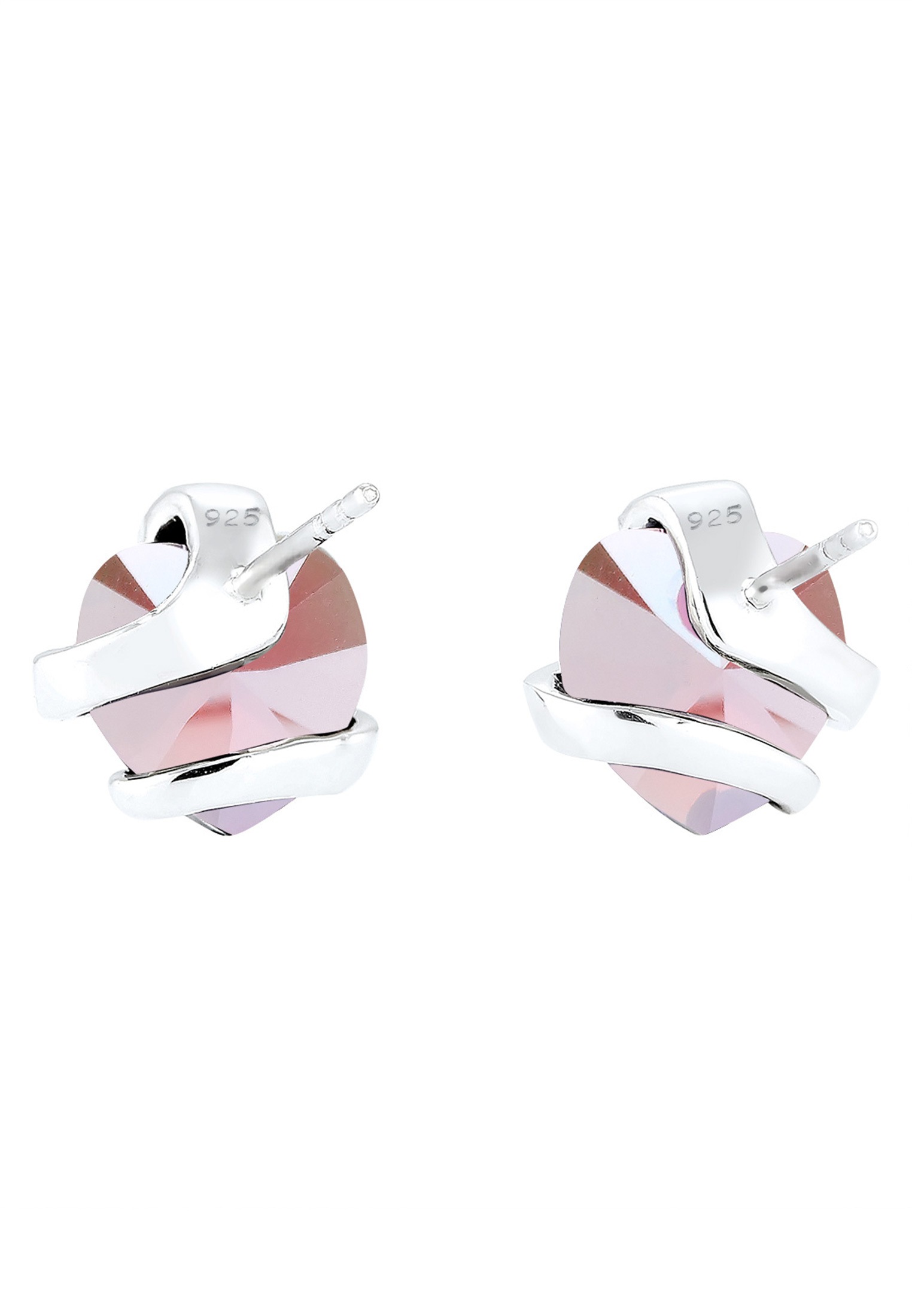 Elli Paar Ohrstecker »Ohrringe Herz Liebe Kristalle Cute 925 Silber«