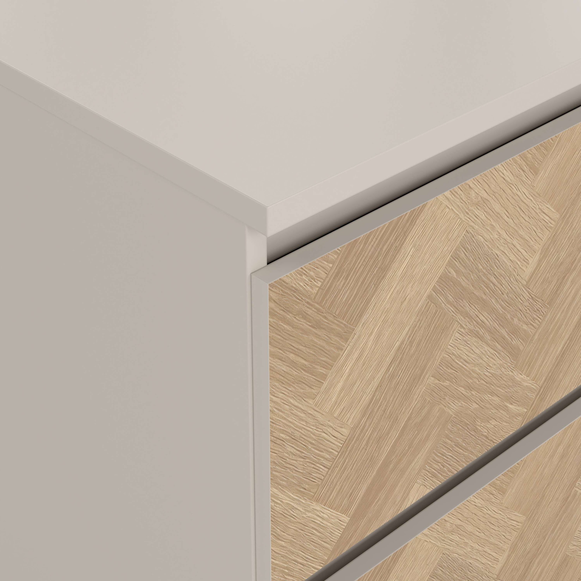 Home affaire Nachtkommode »Maise in Holzoptik mit elegantem Fischgrätmuster« Fischgrätdekorfronten für einen modernen Wohnstil