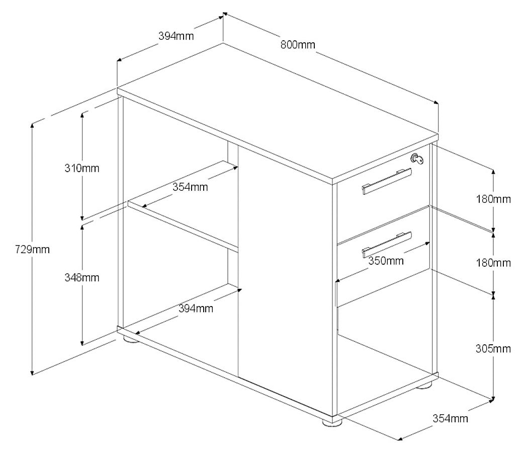 Parisot Büromöbel-Set »Start Up« Set, 3-tlg., 3 tlg. Gesamtarbeitsfläche 189 x 80 cm