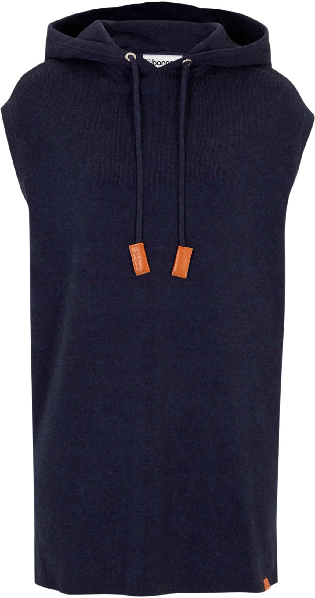 bonprix Pullunder mit Stehkragen und Kapuze, Oversize Passform, melierte Optik