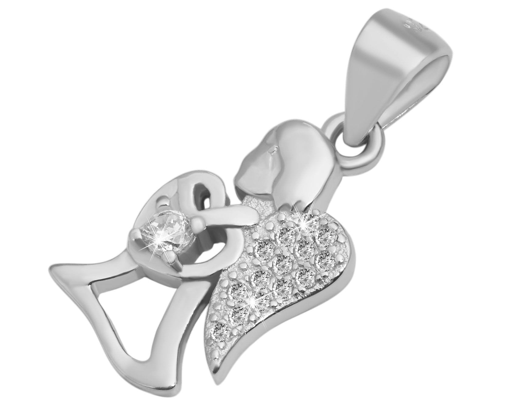 Adelia´s Herzanhänger »Damen Anhänger ¿ Herzanhänger aus 925 Silber mit Zirkonia«