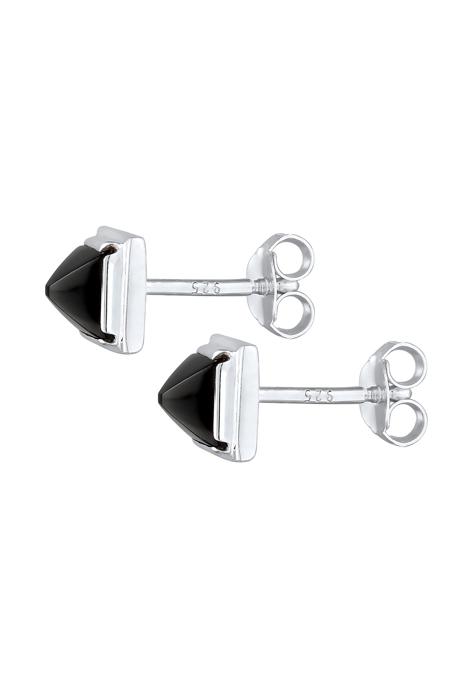 Kuzzoi Paar Ohrstecker »Ohrringe Onyx Pyramid Quadrat 925 Silber«