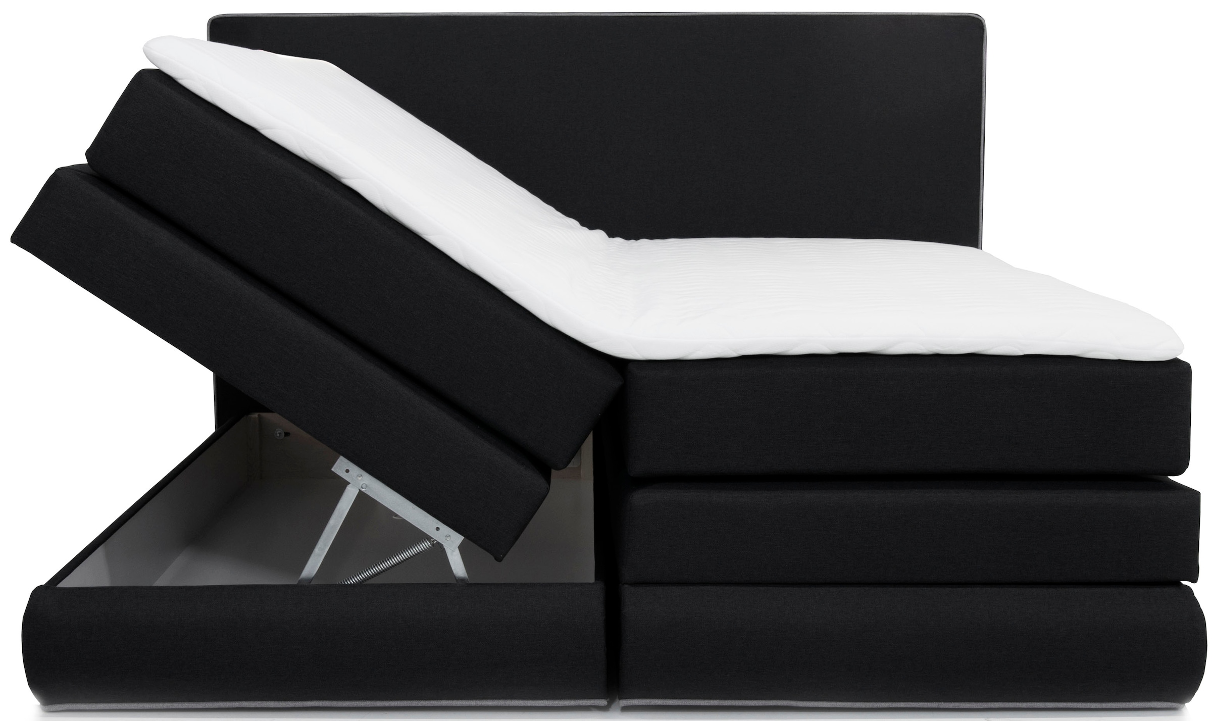 COLLECTION AB Boxspringbett »Ninoni mit Kaltschaummatratze«, inkl. Bettkasten, Topper und wahlweise mit LED-Beleuchtung