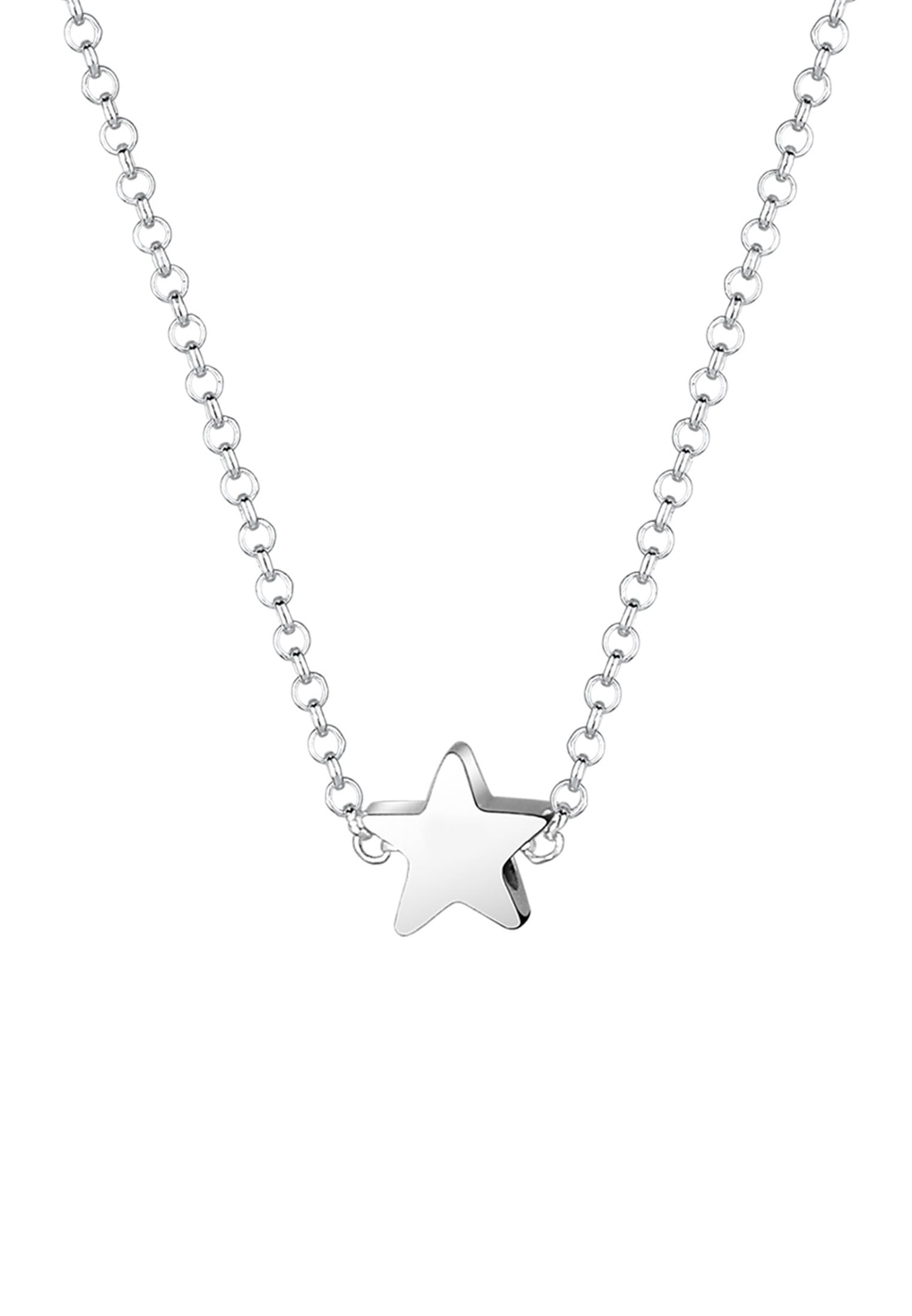 Elli Silberkette »Halskette Kinderhalskette Stern Glas Kristalle Weiß 925 Sterling Silber«