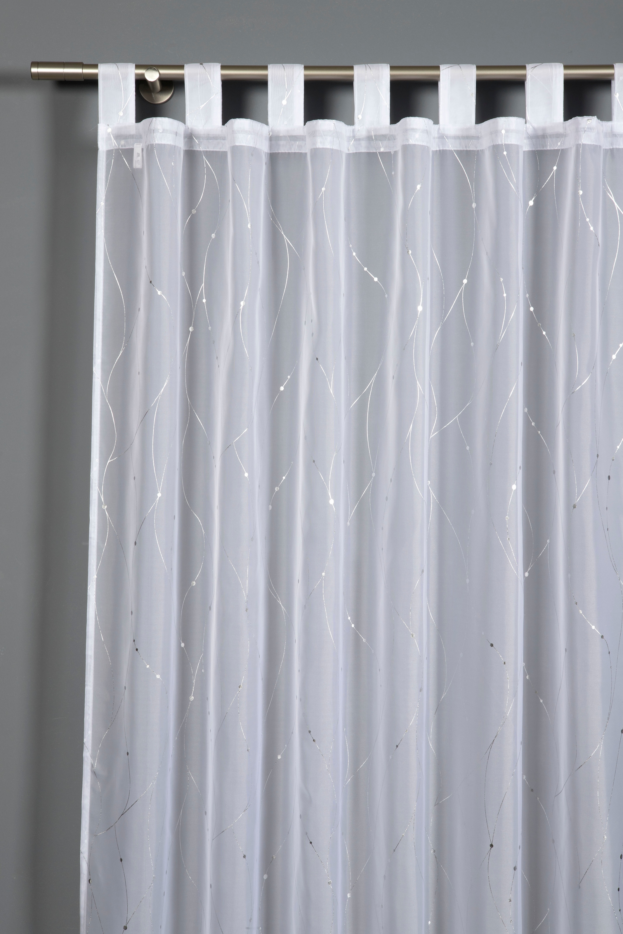 GARDINIA Gardine »Silberdruck«, (1 St.), Stoff Voile