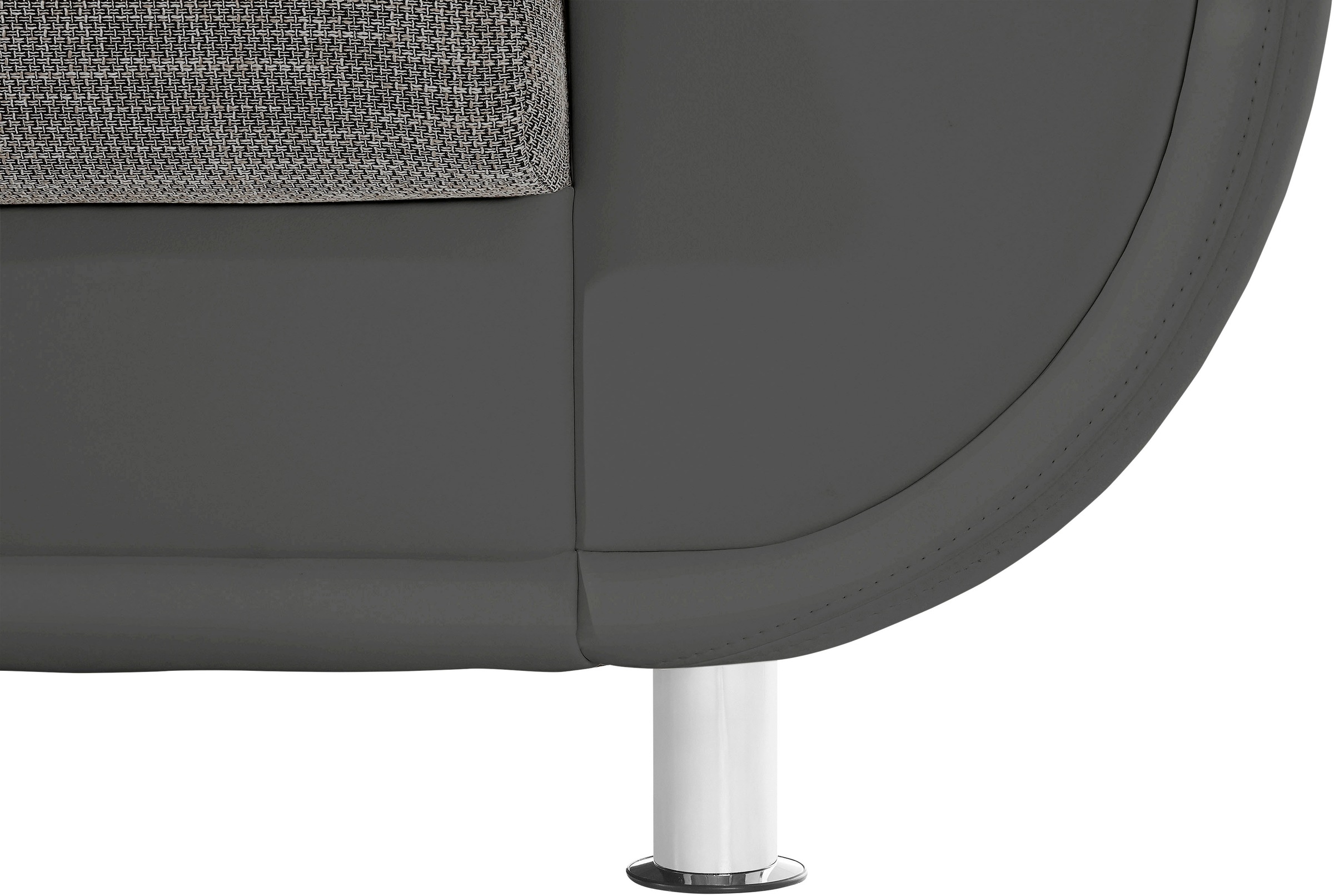 TRENDMANUFAKTUR Ecksofa »Rondo 3, zeitlos und bequem, Materialmix, breite Armlehnen, L-Form«, wahlweise mit Federkern für mehr Komfort, wahlweise mit Bettfunktion