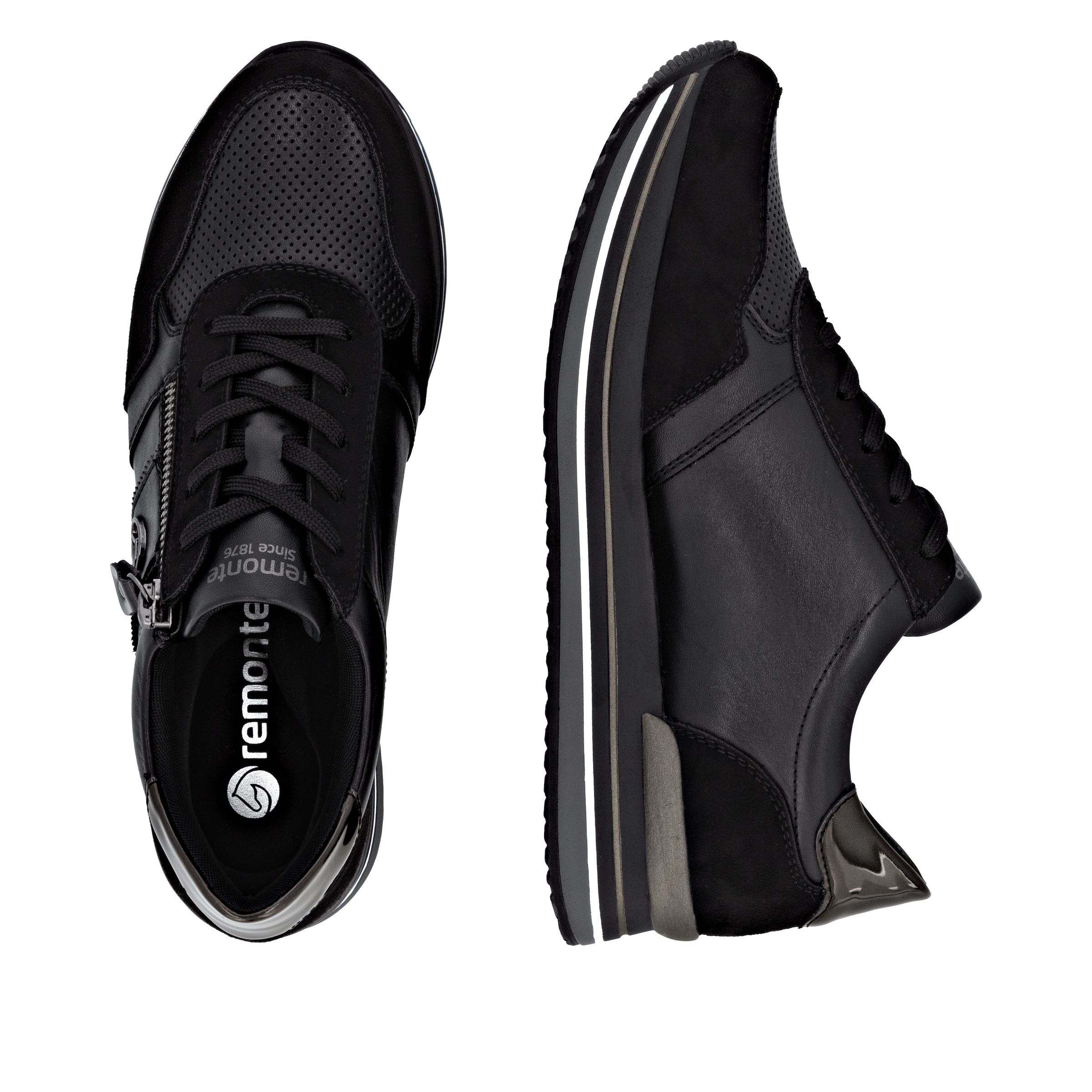 Remonte Plateausneaker, Schnürschuh, Halbschuh, Freizeitschuh mit gepolstertem Schaftrand