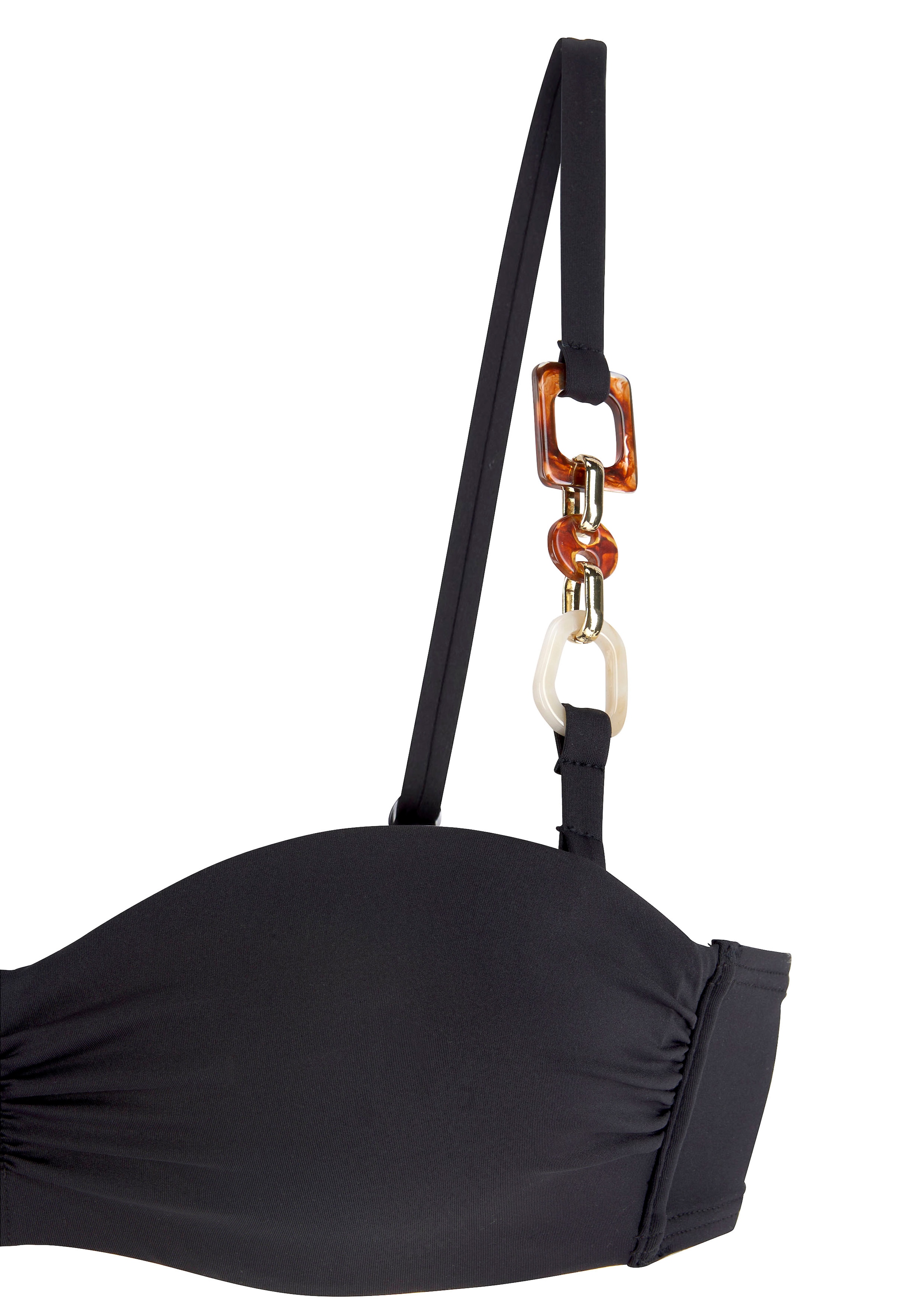 LASCANA Bügel-Bandeau-Bikini-Top »Yves«, mit edlen Zieraccessoires