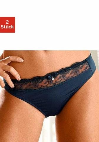 Slip, (Packung, 2 St.), mit schöner Stickereispitze