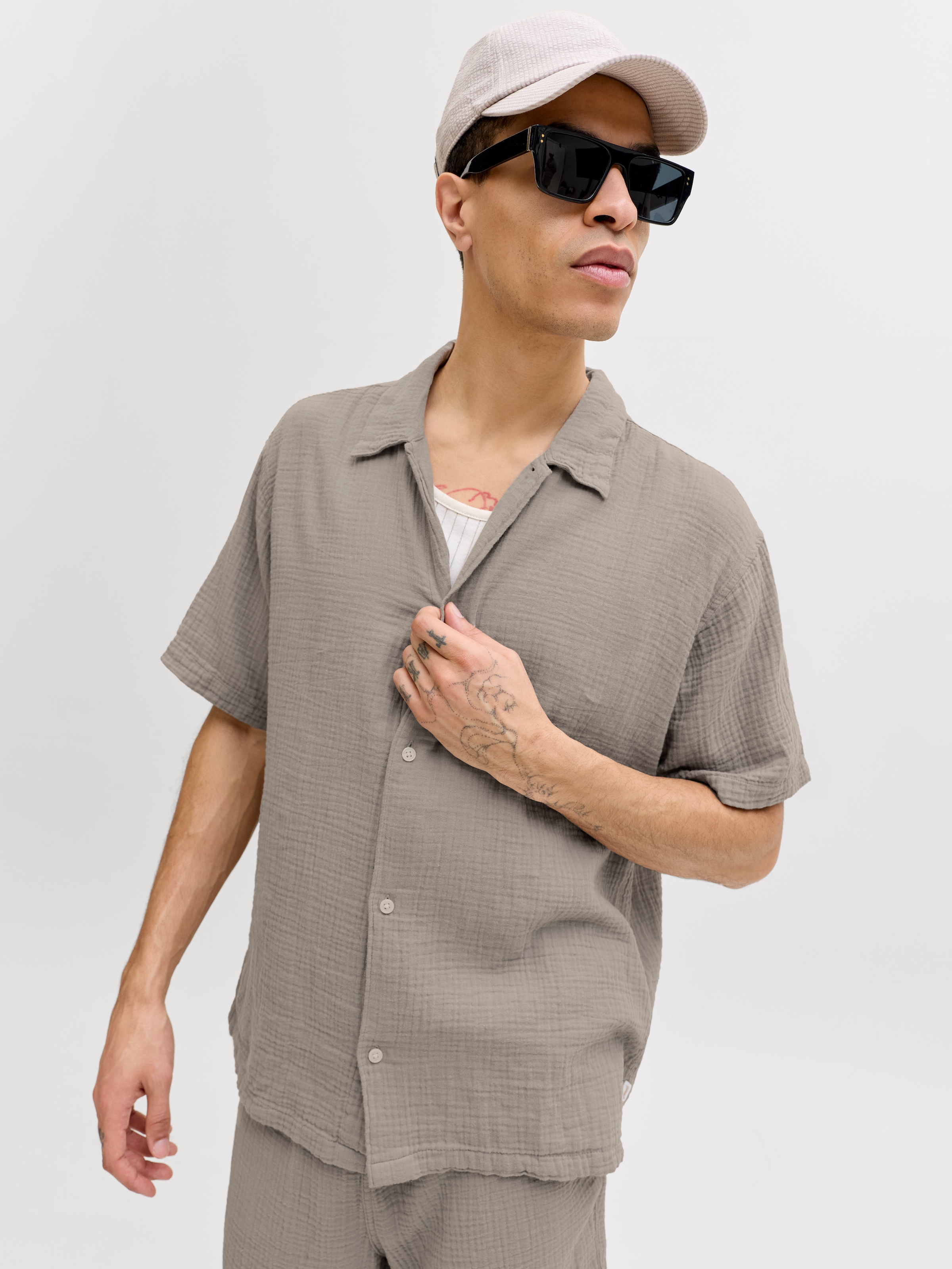 Jack & Jones Kurzarmhemd »JORNANTUCKET DOUBLE CLOTH SHIRT SS EA26«