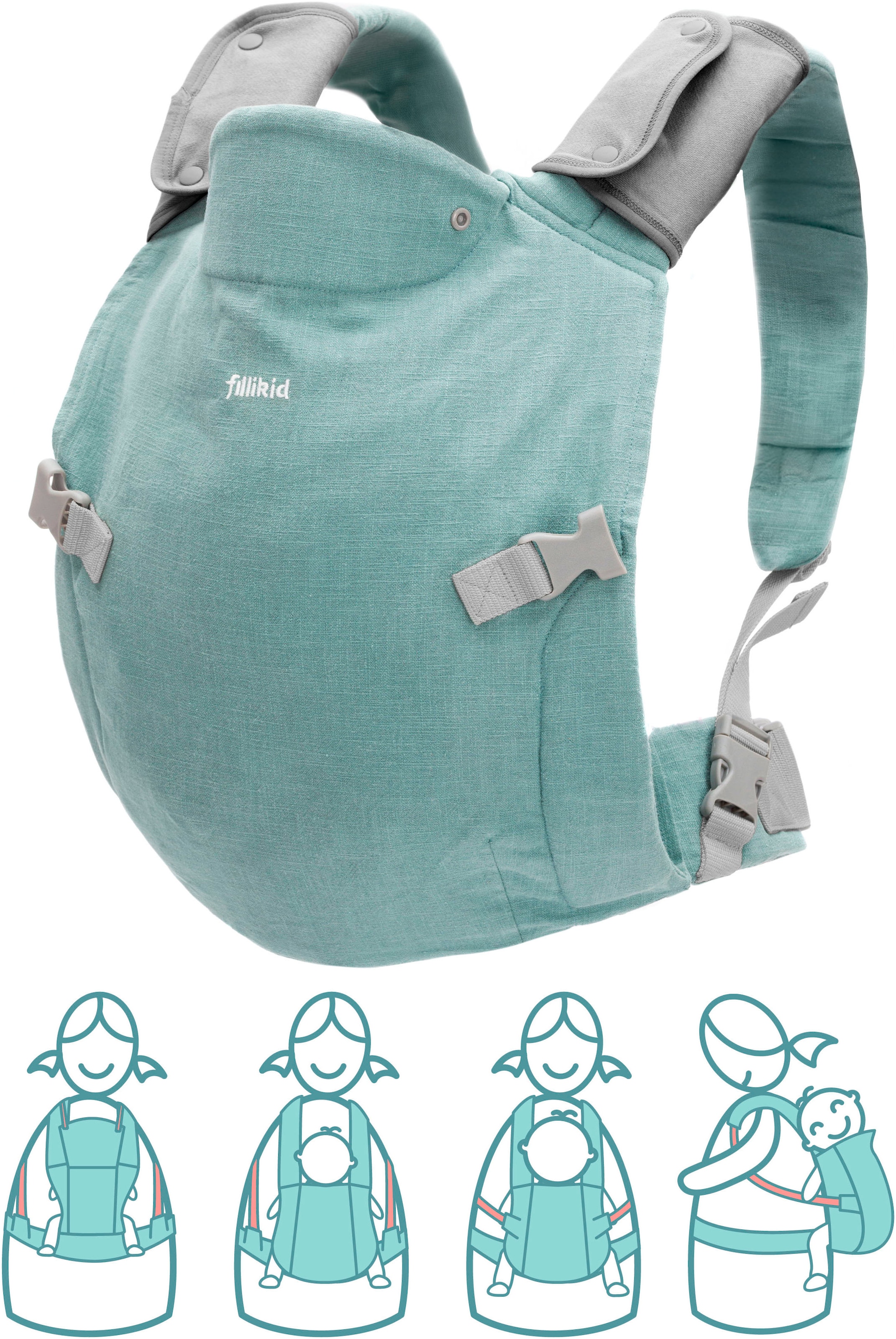 Fillikid Bauchtrage »MC04« bis 20 kg mit abnehmbaren Baumwoll-Spucktücher