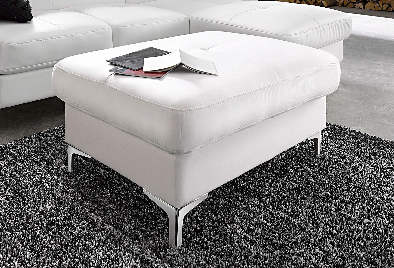 COTTA Polstergarnitur »Sammy L-Form«, (Set), Set bestehend aus: Ecksofa mit Kopfteilverstellung & Hocker