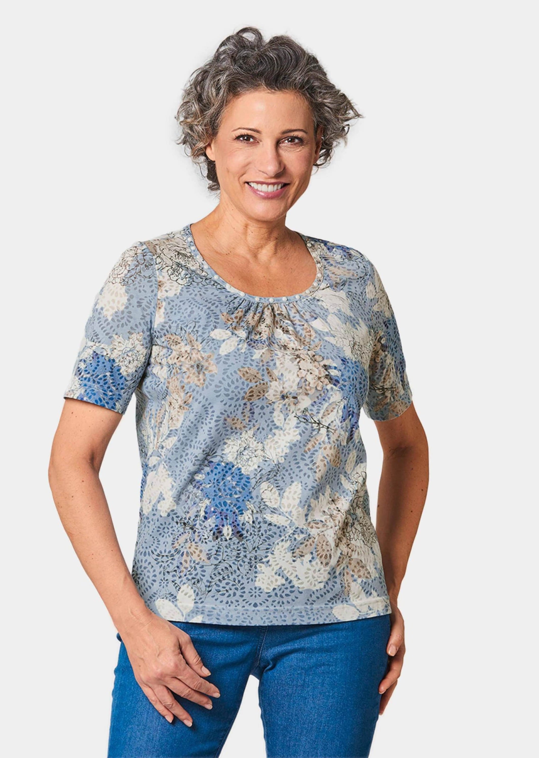 GOLDNER Print-Shirt »Druckshirt mit Perlen«