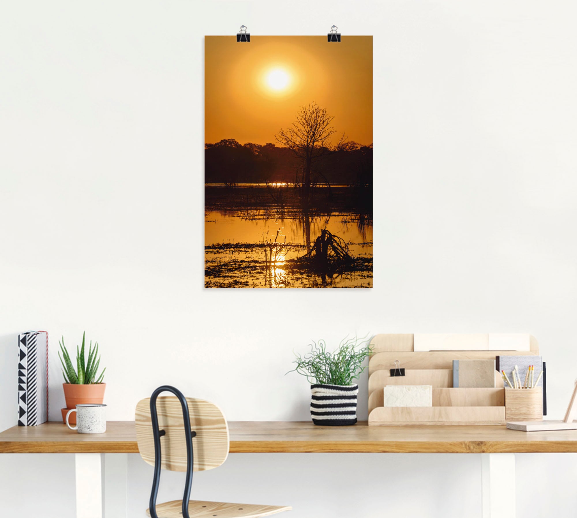 im versch. Shop »Sonnenuntergang Afrika, Leinwandbild, II«, Größen OTTO Poster St.), als oder Online in Artland Wandbild Alubild, (1 Wandaufkleber