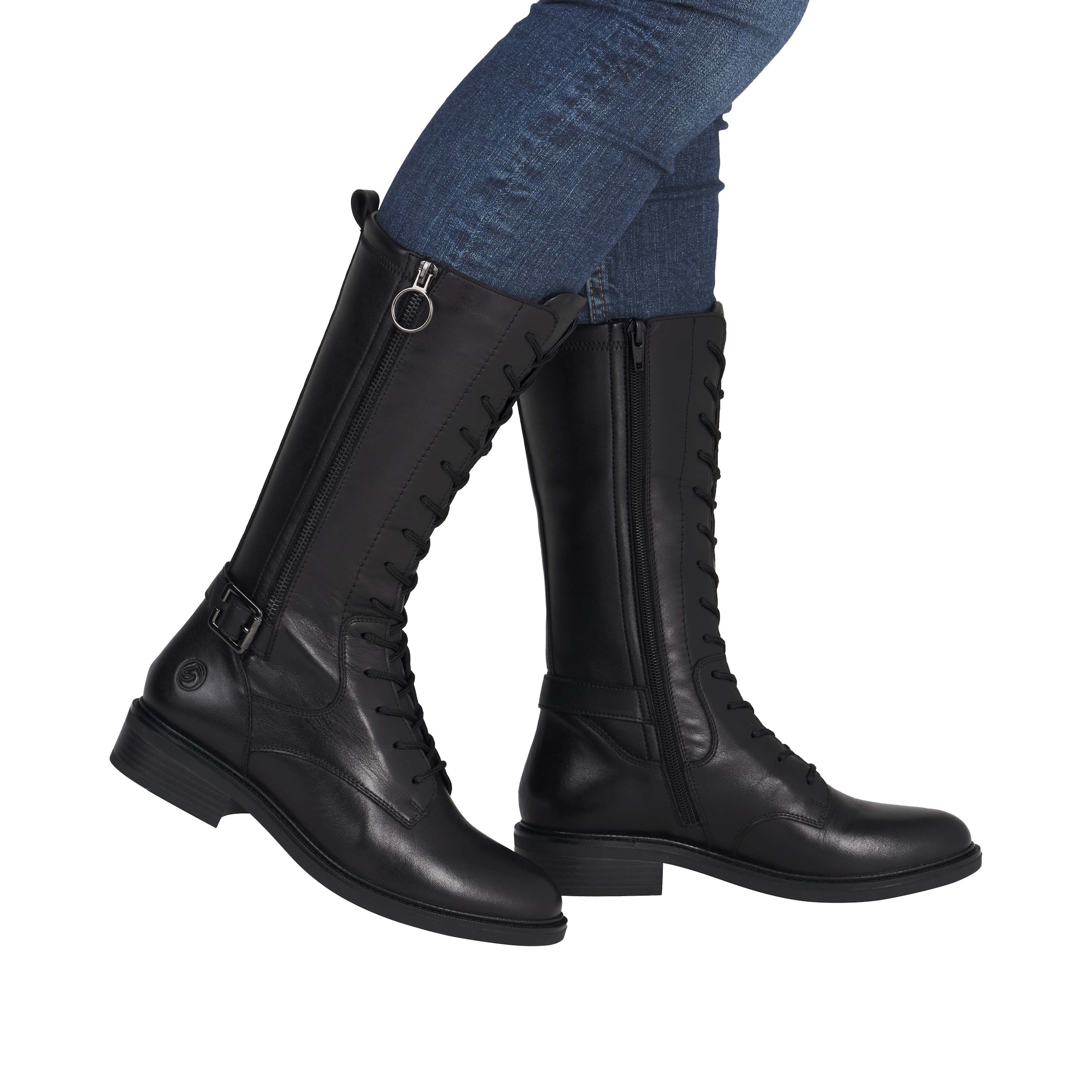 Remonte Schnürstiefel  Stiefel mit Reißverschluss und Zierschnalle