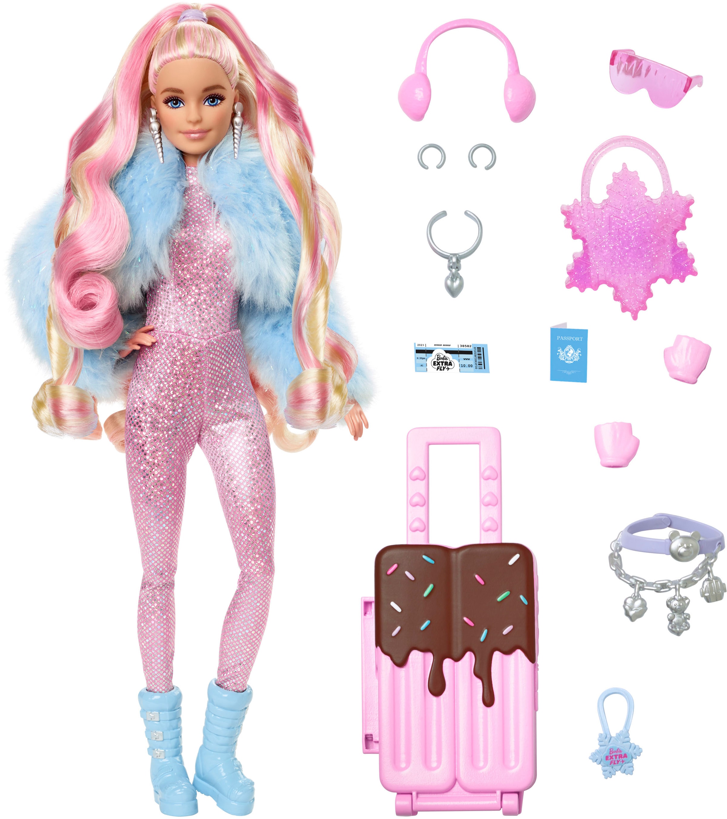 Barbie Anziehpuppe »Extra Fly im winterlichen Outfit«