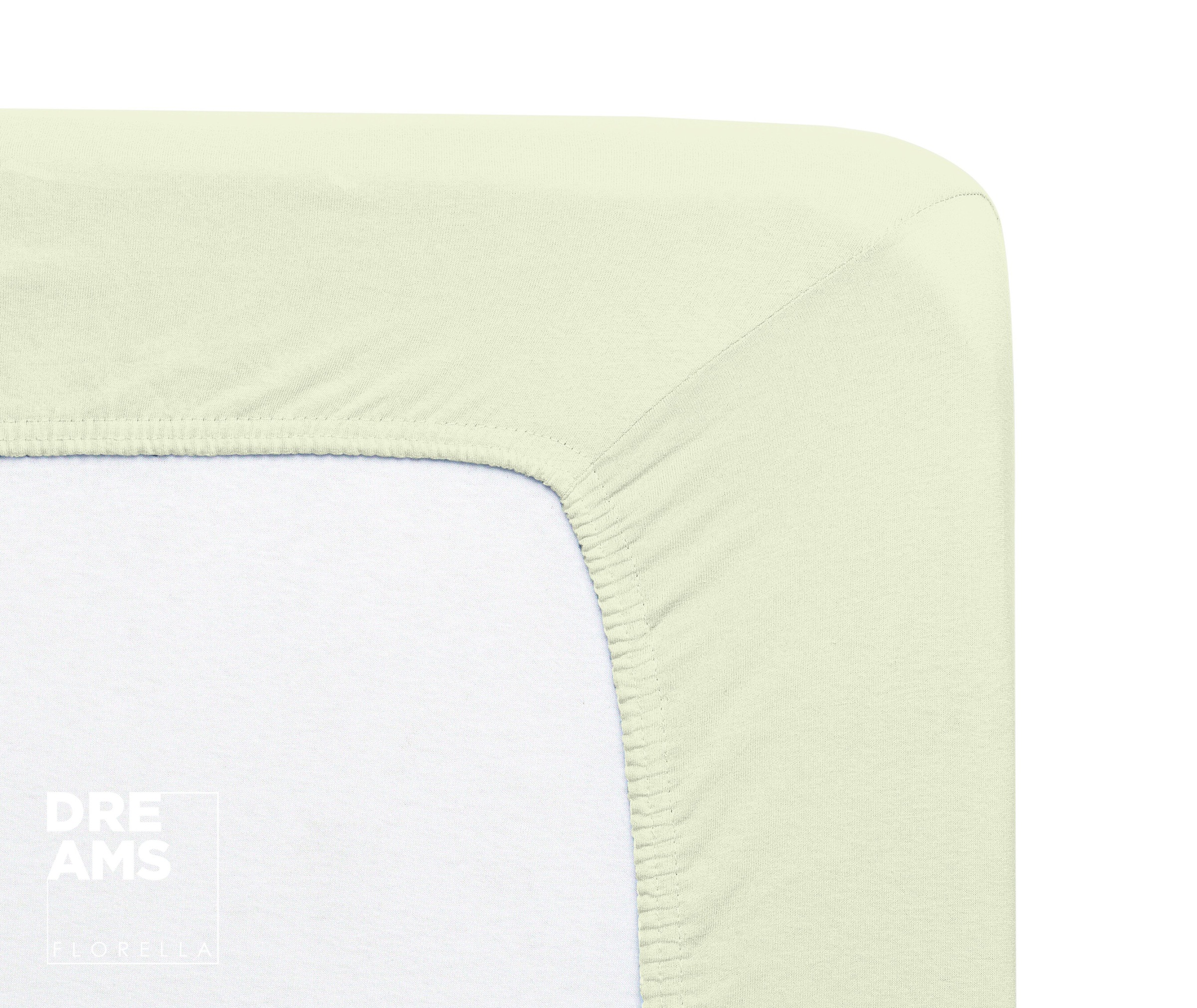 Florella Spannbettlaken »Solit Jersey, mit Rundum-Gummi, 100 % Baumwolle«, für Matratzenhöhe bis 20 cm geeignet