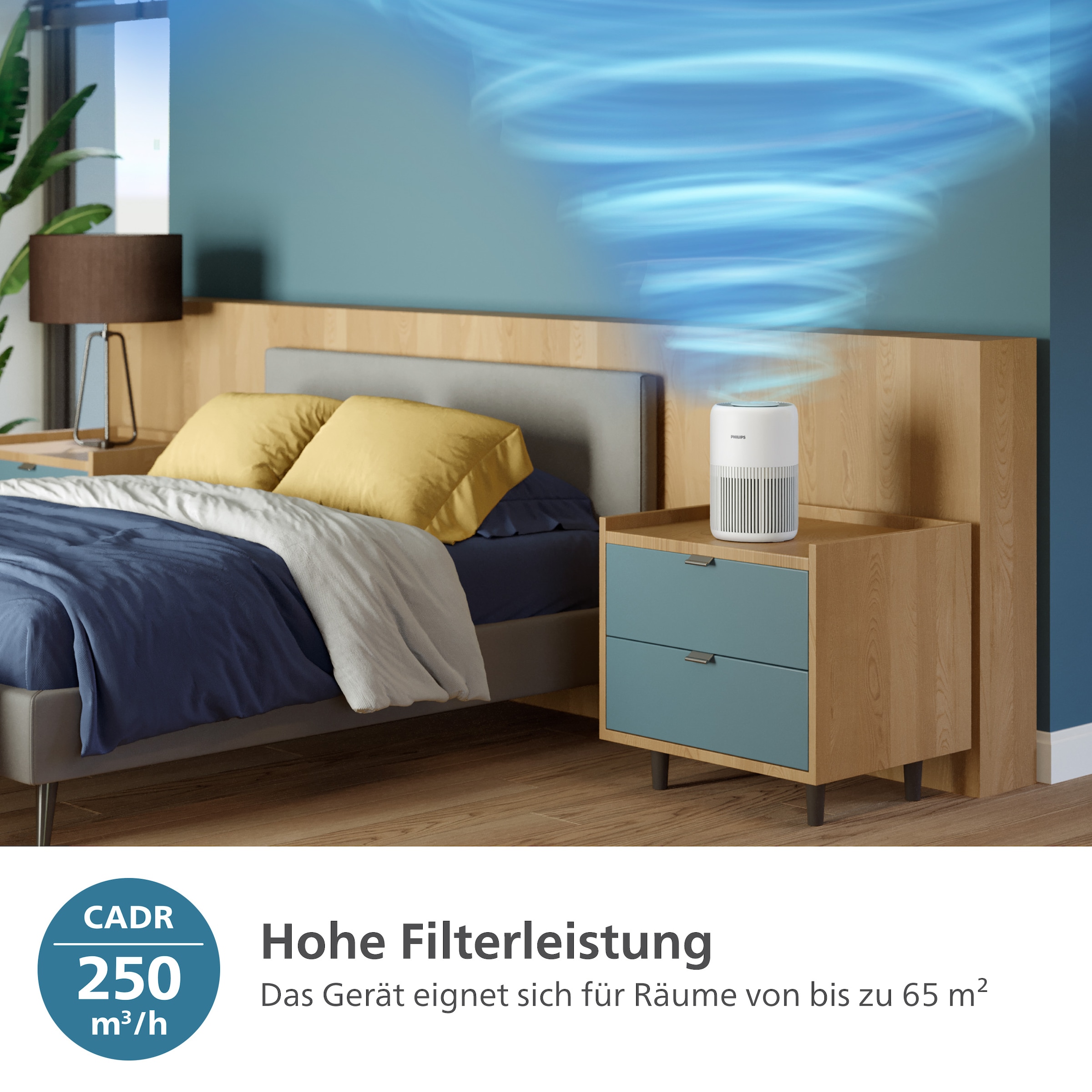 Philips Luftreiniger »AC0920/10 PureProtect Mini 900 Series, Luftreinigungsrate 250 m³/h«, für 65 m² Räume, 2-Schichten-HEPA-Filtersystem, leise