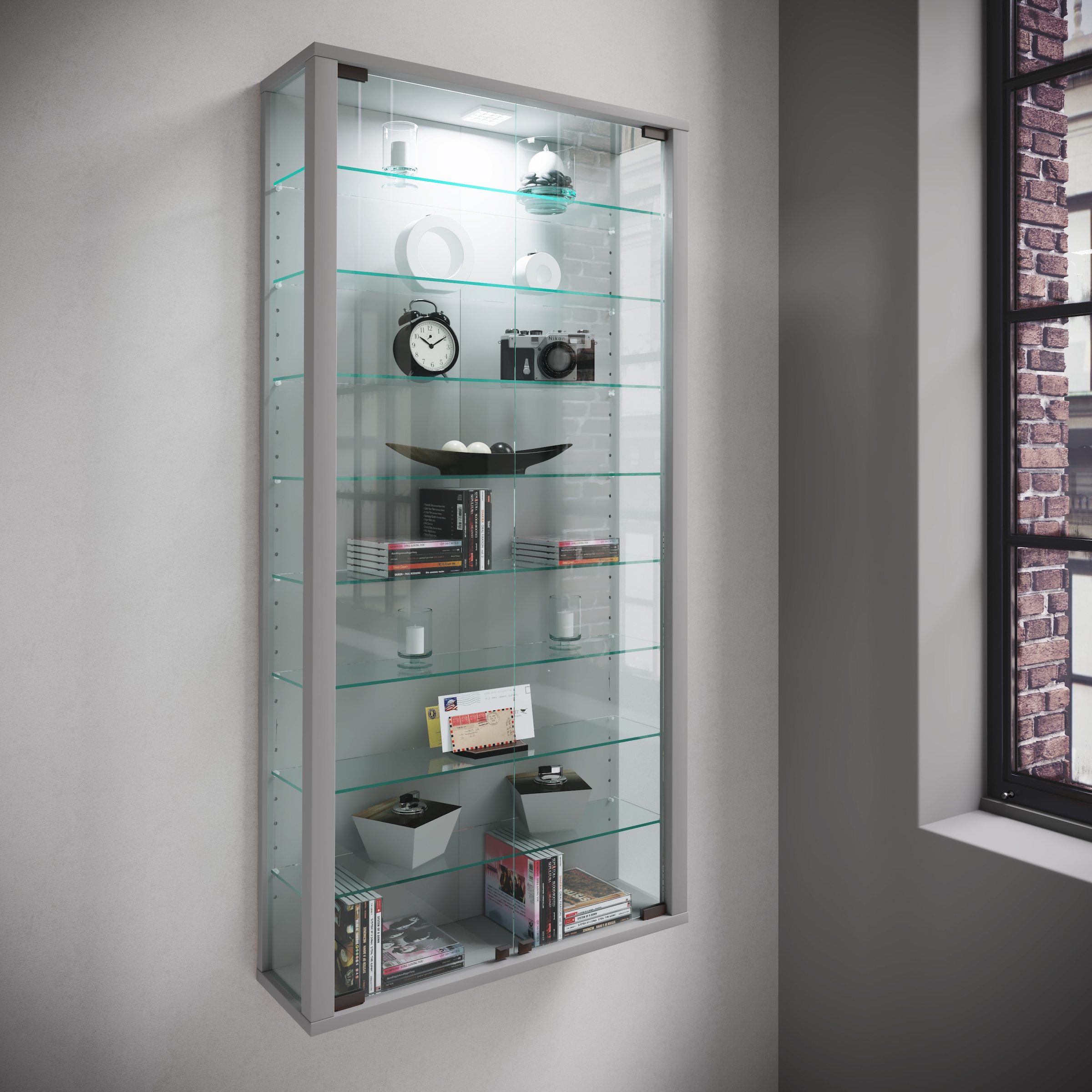 VCM Wandregal »Wandvitrine Hängevitrine Glasvitrine Vitrosa Maxi«