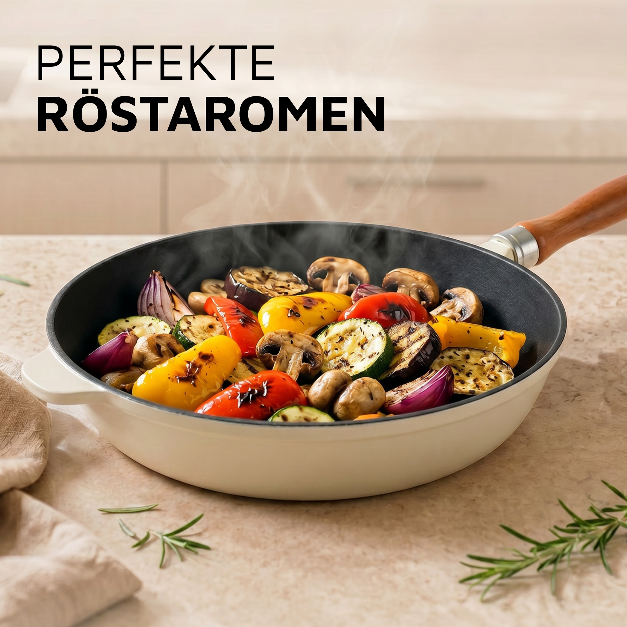 Krüger Bratpfanne »Einsenguss Pfanne SAVANNA« Gusseisen 1 Stk. tlg. für Induktions-Kochfelder geeignet