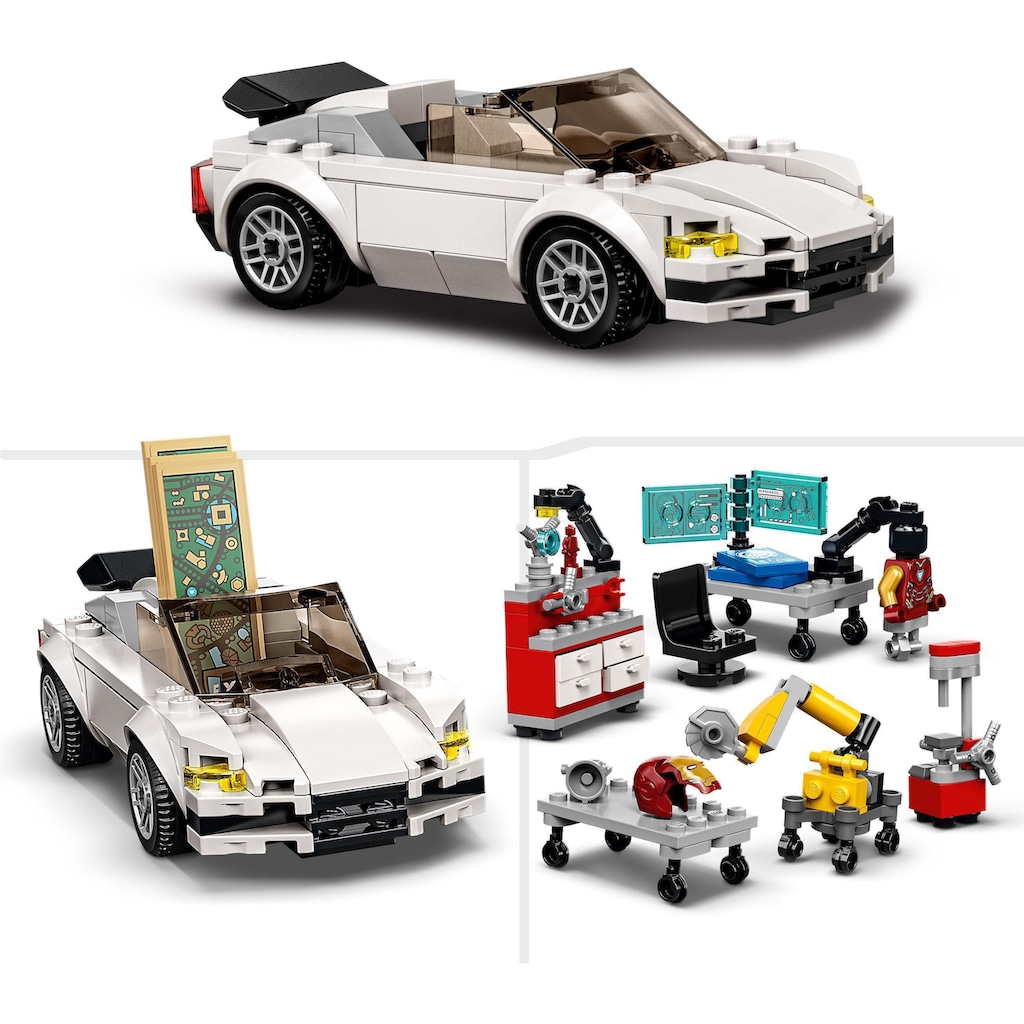 LEGO® Konstruktionsspielsteine »Iron Mans Werkstatt (76216), LEGO® Marvel«, (496 St.), Made in Europe