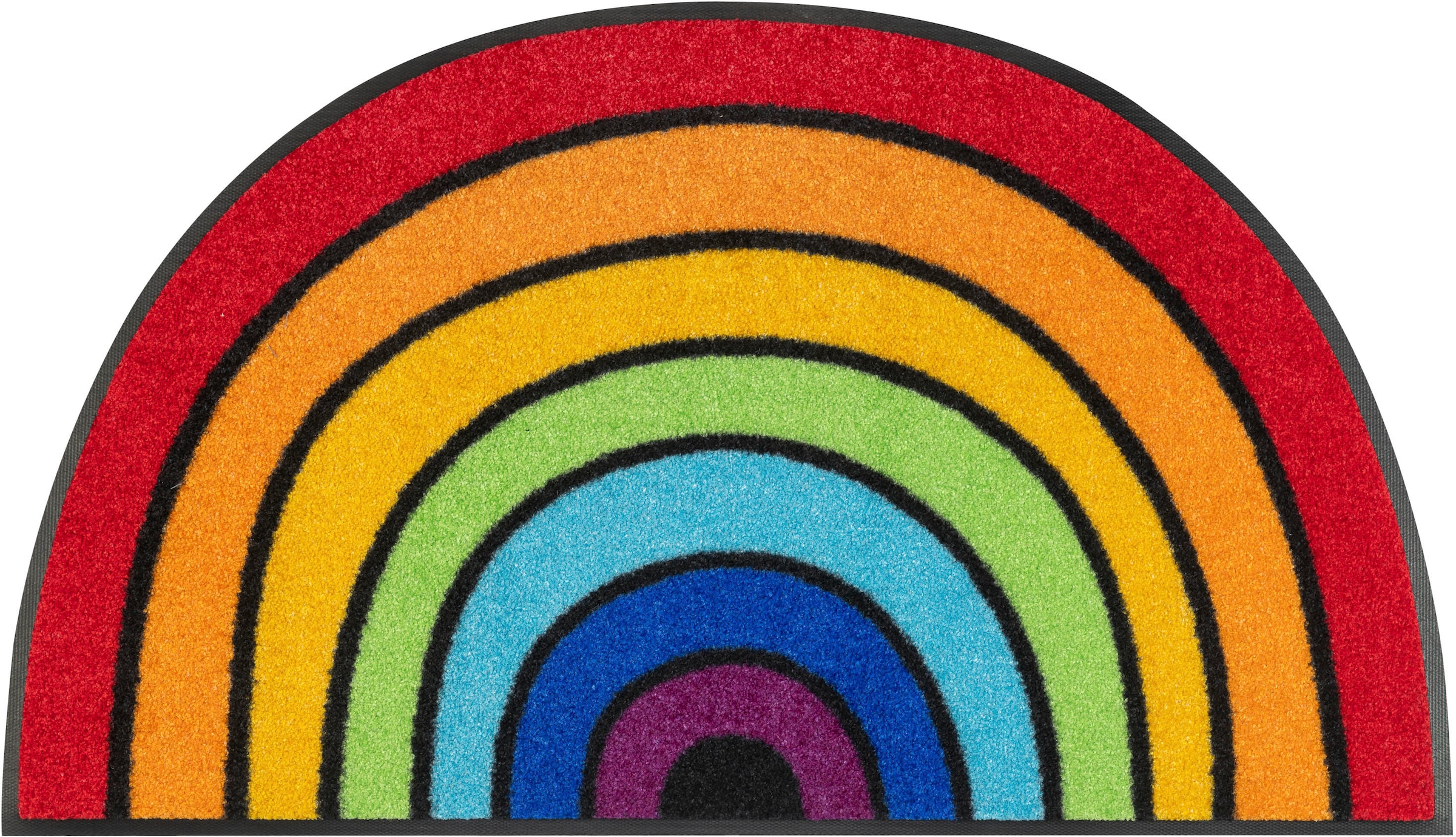 wash+dry by Kleen-Tex Fußmatte »Round Rainbow«, halbrund