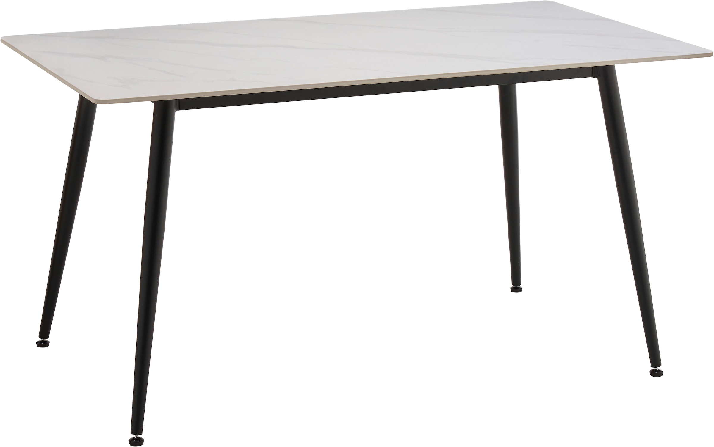 OTTO home 1100000002199 »Juniper, Set, 5-tlg.« Set, 5 tlg. Tisch 140x80cm in Sinterstein-Keramikoptik mit 4 Stühlen, 360° drehbar