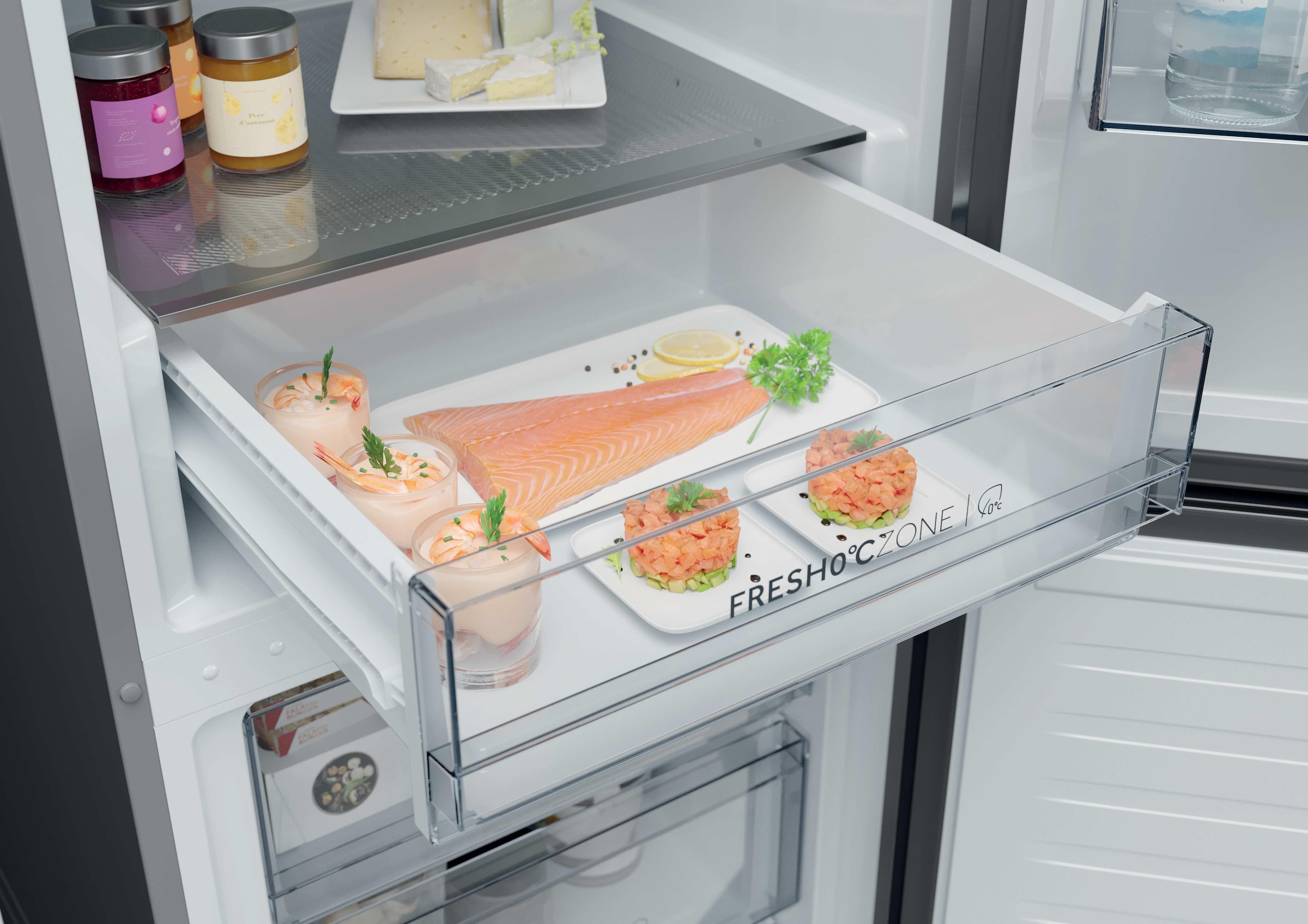 Haier Kühl-/Gefrierkombination »HDPR1618CNPK« 185 cm hoch 59,5 cm breit FreshZone (0 °C): Ideal für leicht verderbliche Lebensmittel