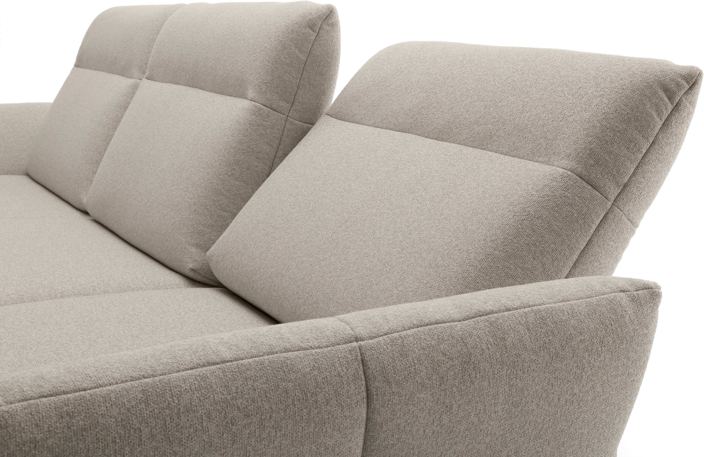 Creation BY ROLF BENZ Ecksofa »CR.460«, Sockel in Eiche, Alugussfüße in umbragrau, Breite 298 cm