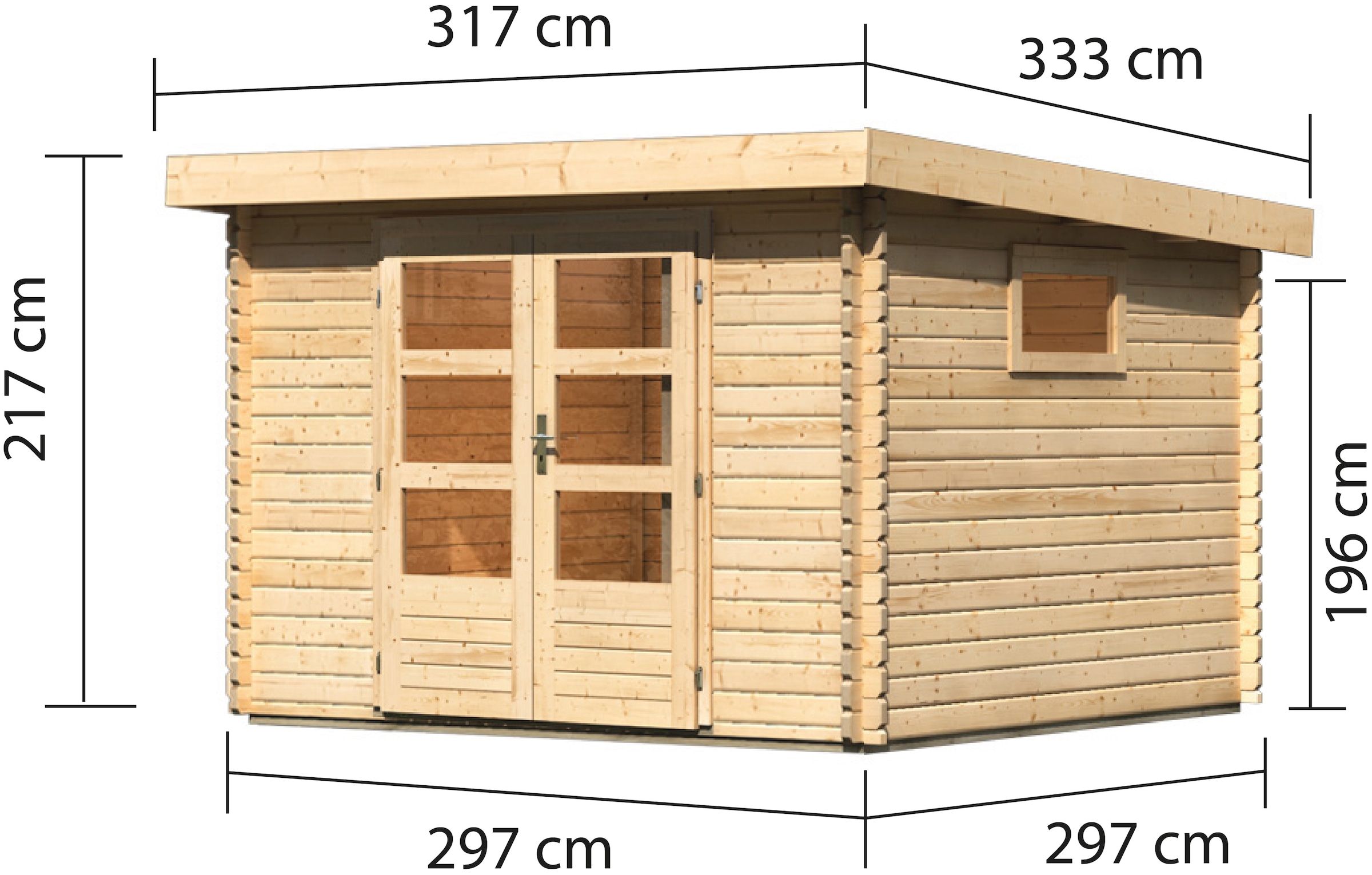 Karibu Gartenhaus »Trittau 3« 40 mm Wandstärke, mit Fenster