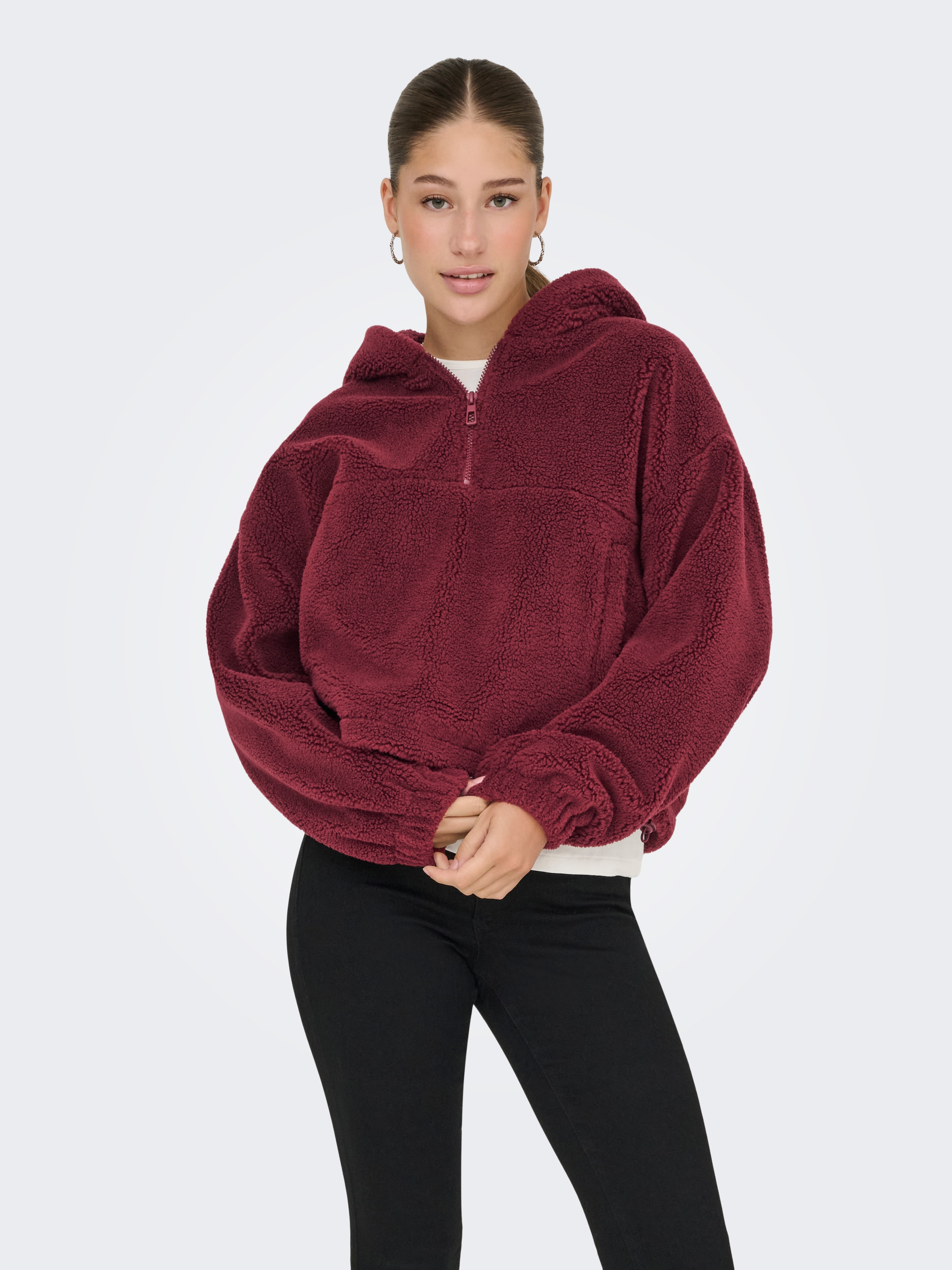 ONLY Fleecejacke »ONLSIENA TEDDY ANORAK LIFE CC OTW«, mit Kapuze