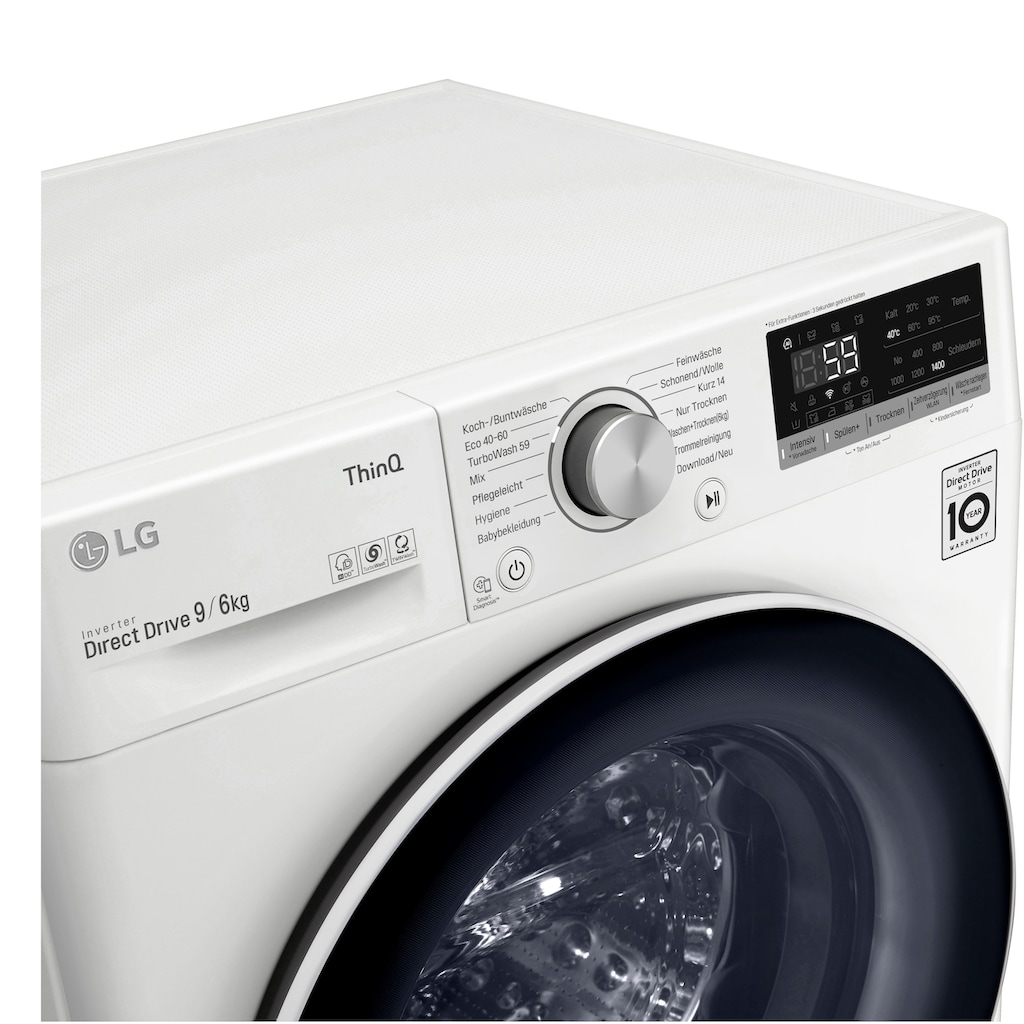 LG Waschtrockner »V5WD96TW0«, AquaLock® Vollwasserschutz