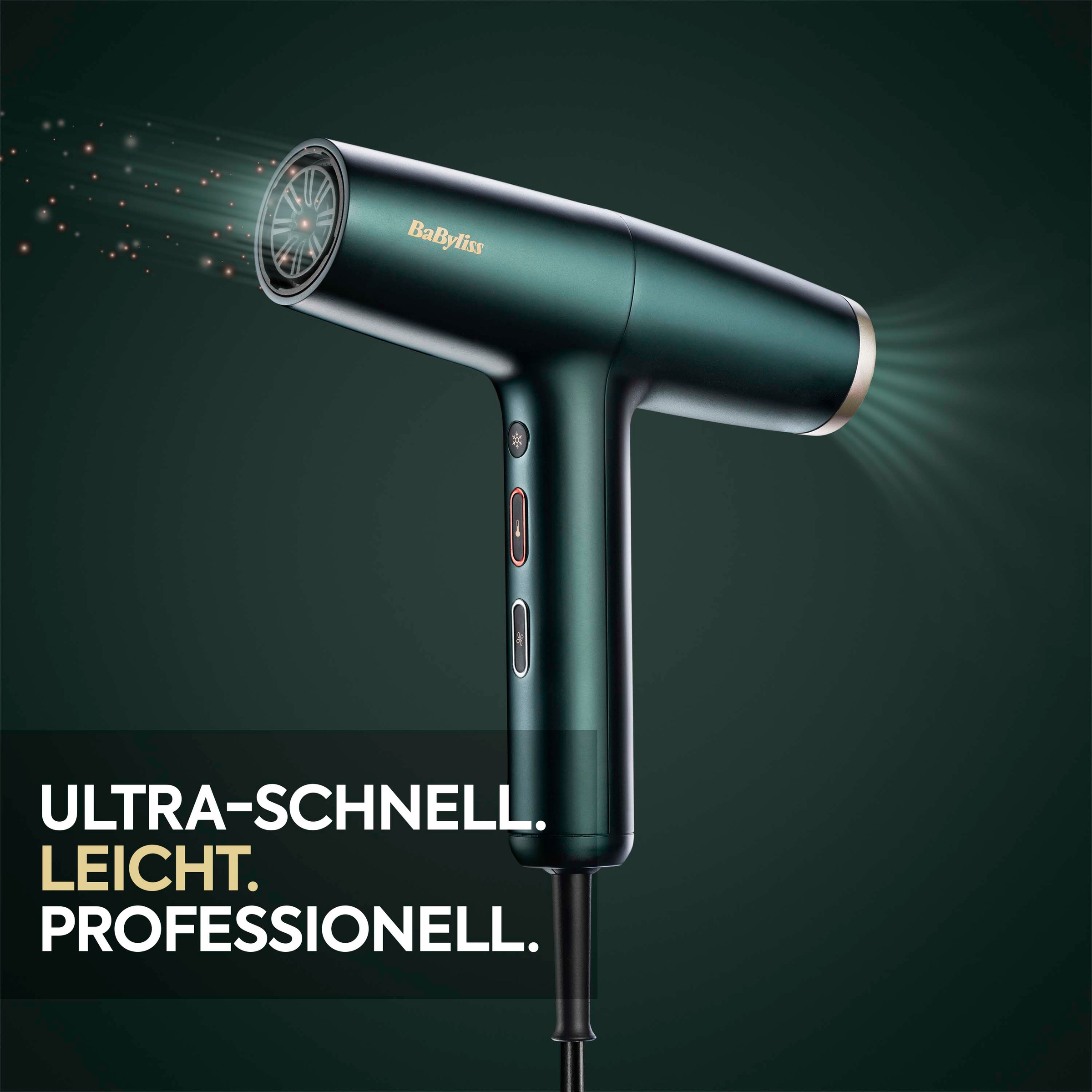 BaByliss Haartrockner »BaByliss  Air Power Pro Profi-Haartrockner, D6555DE« 1.600 W 3 Aufsätze Hochgeschwindigkeits-Digitalmotor , Leicht, Föhn mit 3 Aufsätzen