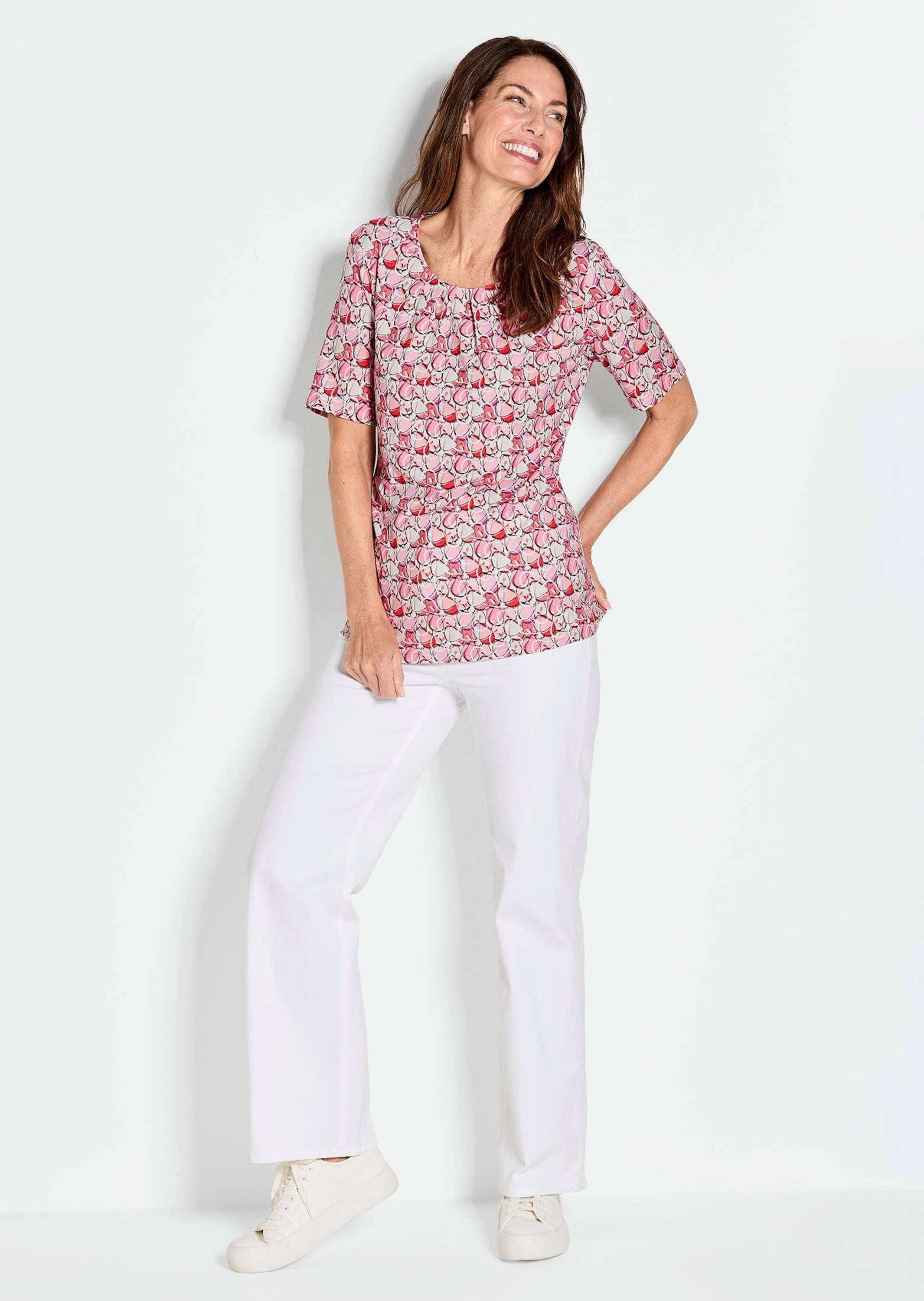 GOLDNER Print-Shirt »Multicolor-Shirt mit Halbarm, Rundhalsausschnitt« Ohne