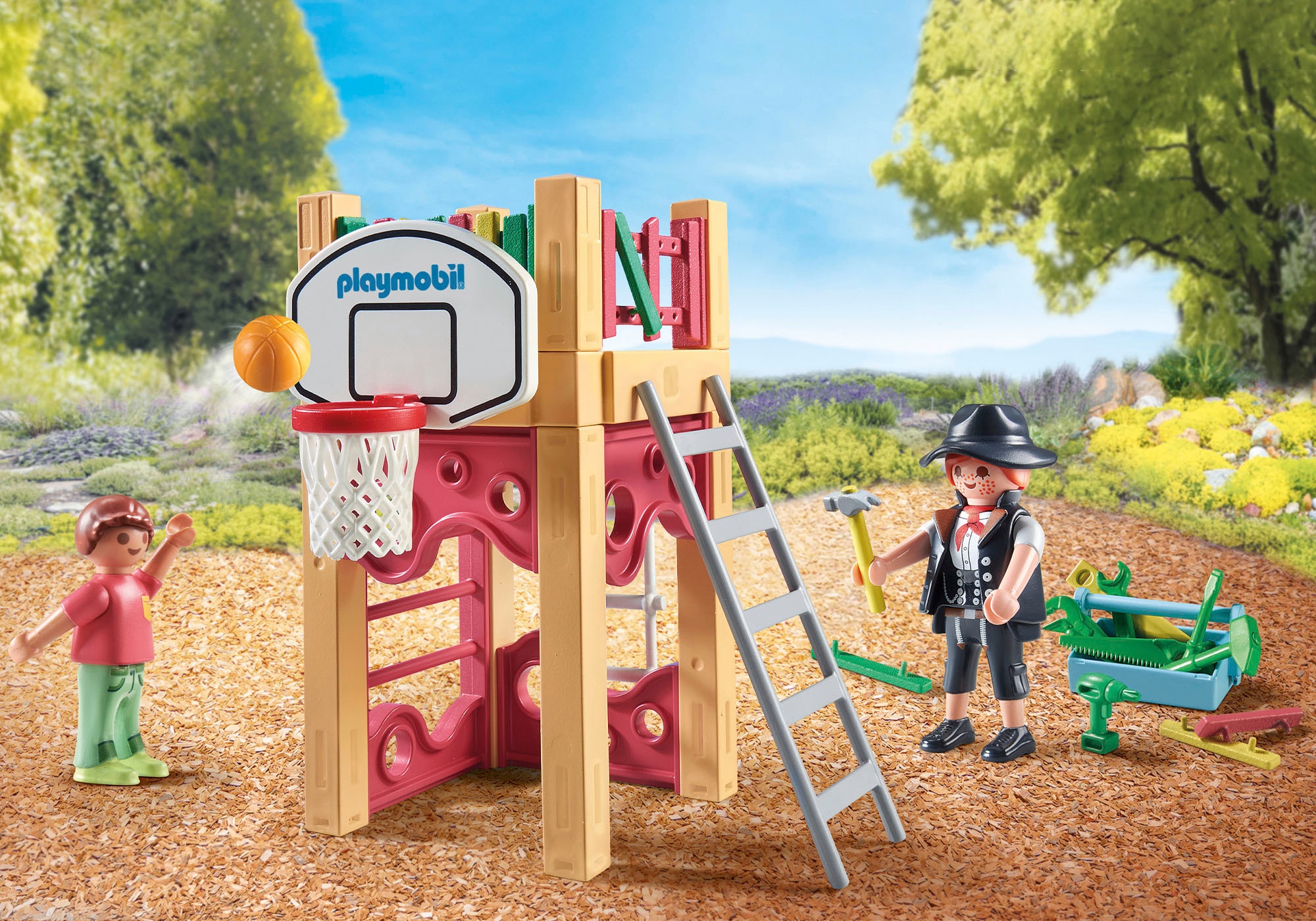 Playmobil® Konstruktions-Spielset »Zimmerin on tour (71475), My City Life«, (58 St.), Spielturm, teilweise aus recyceltem Material; Made in Europe