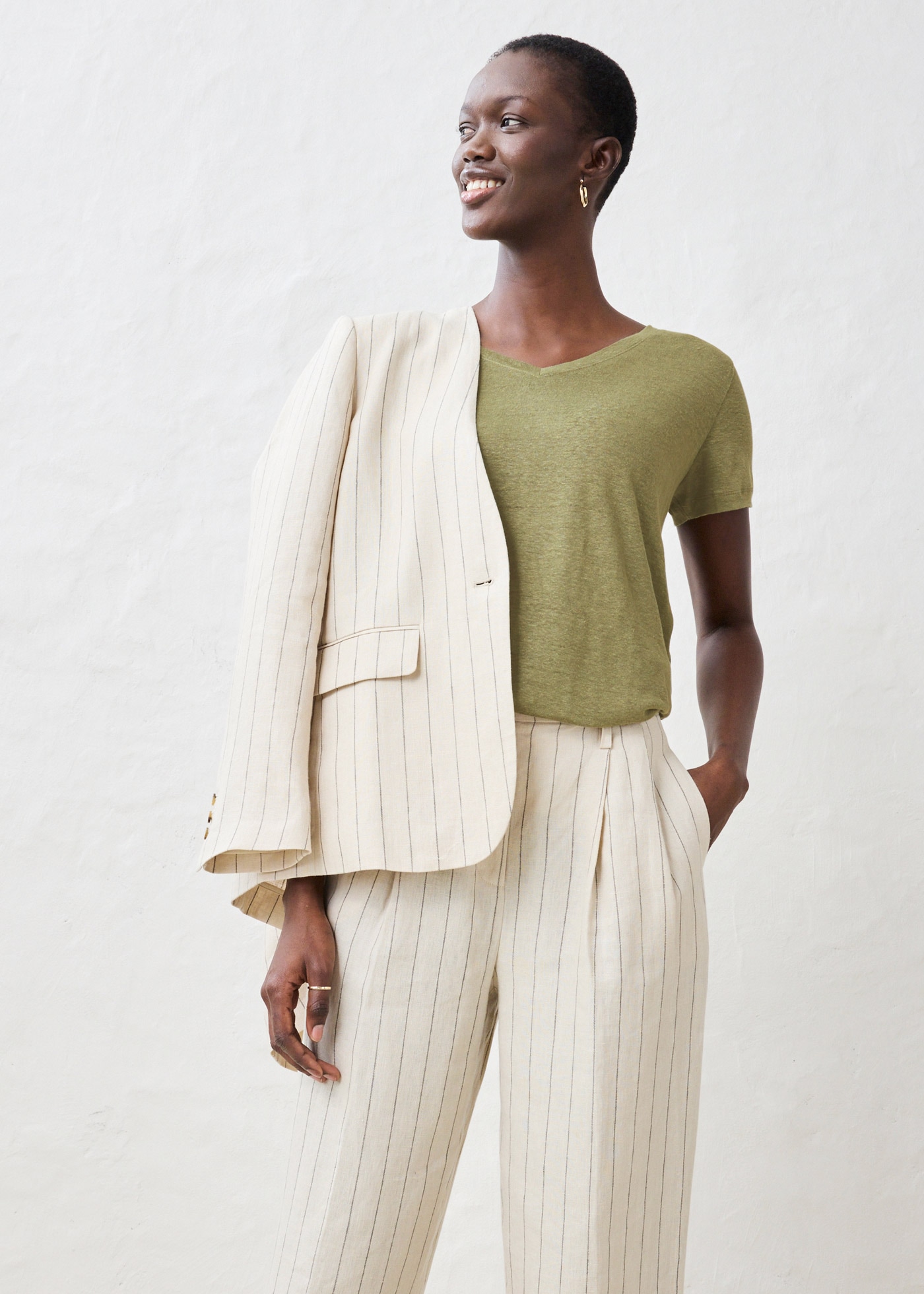 bonprix T-Shirt »Shirt aus reinem Leinen« Shirt aus reinem Leinen