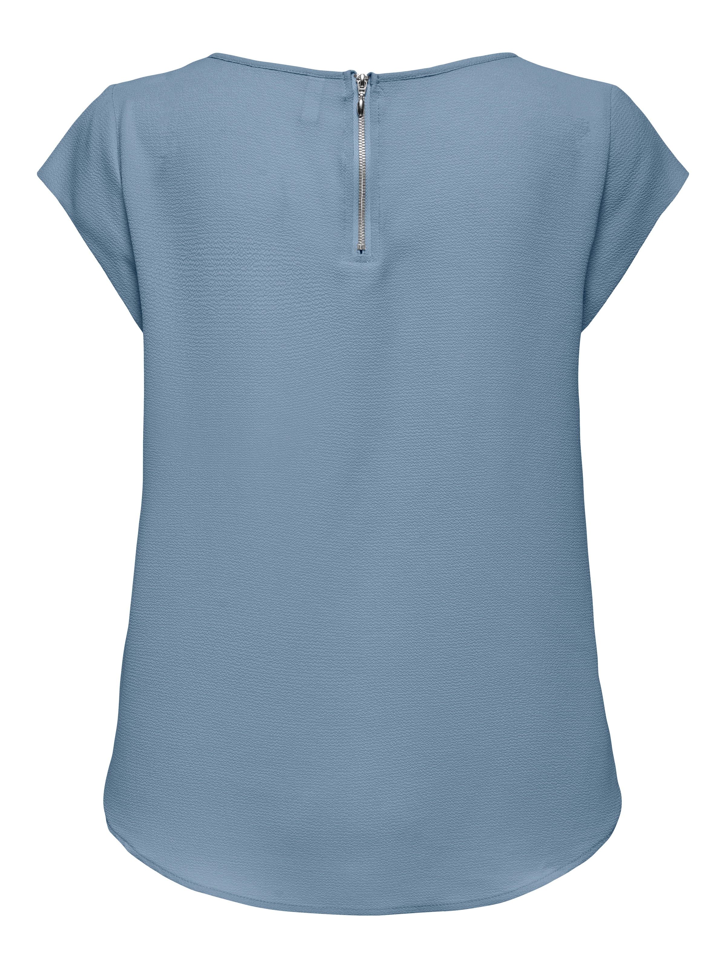 ONLY Kurzarmbluse »ONLVIC – feminines Blusenshirt in lockerer Form«, regular fit, Web, Kunstfaser, Rundhals, unifarben