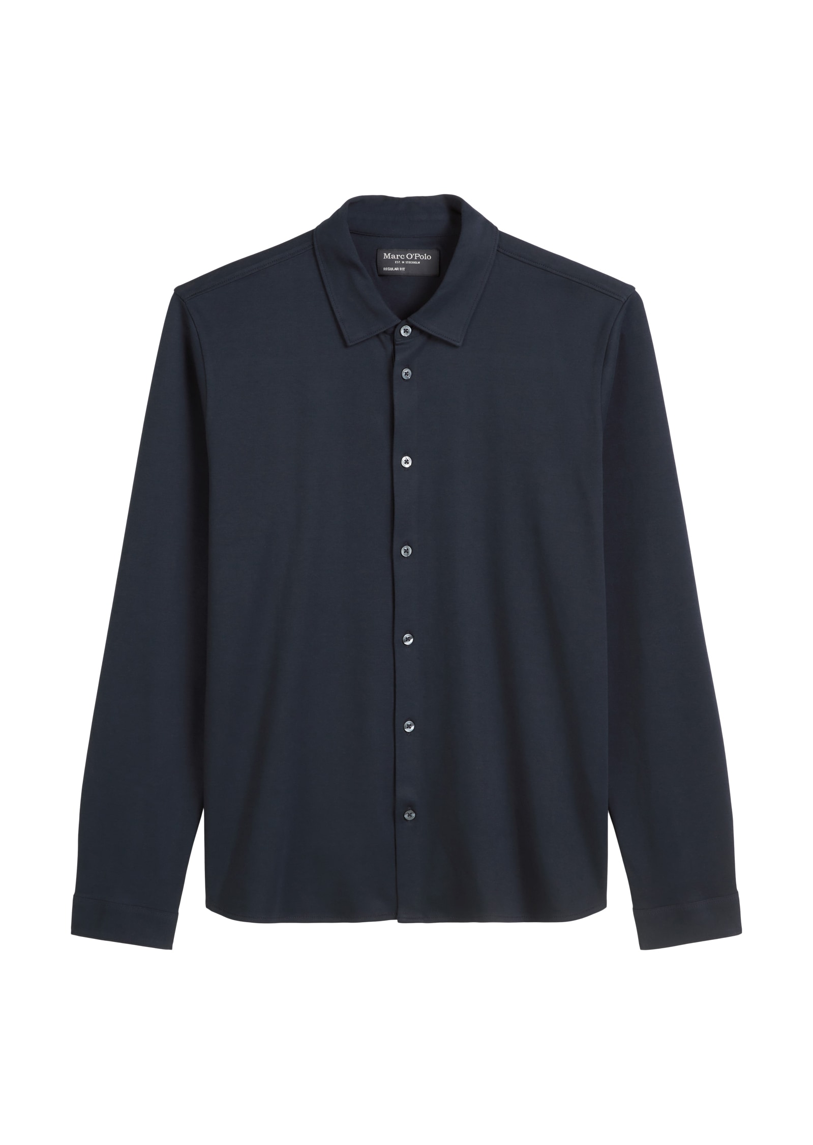 Marc O'Polo Langarmhemd aus Jersey, regular fit, leicht, fließend, atmungsaktiv