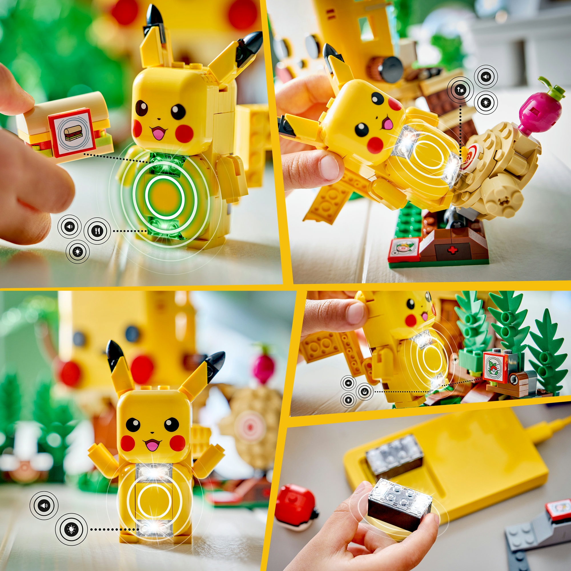 LEGO® Konstruktionsspielsteine »SMART Play: Trainingshaus mit Pikachu (72164), LEGO Pokémon« inklusive SMART Brick; mit Licht- und Soundeffekten