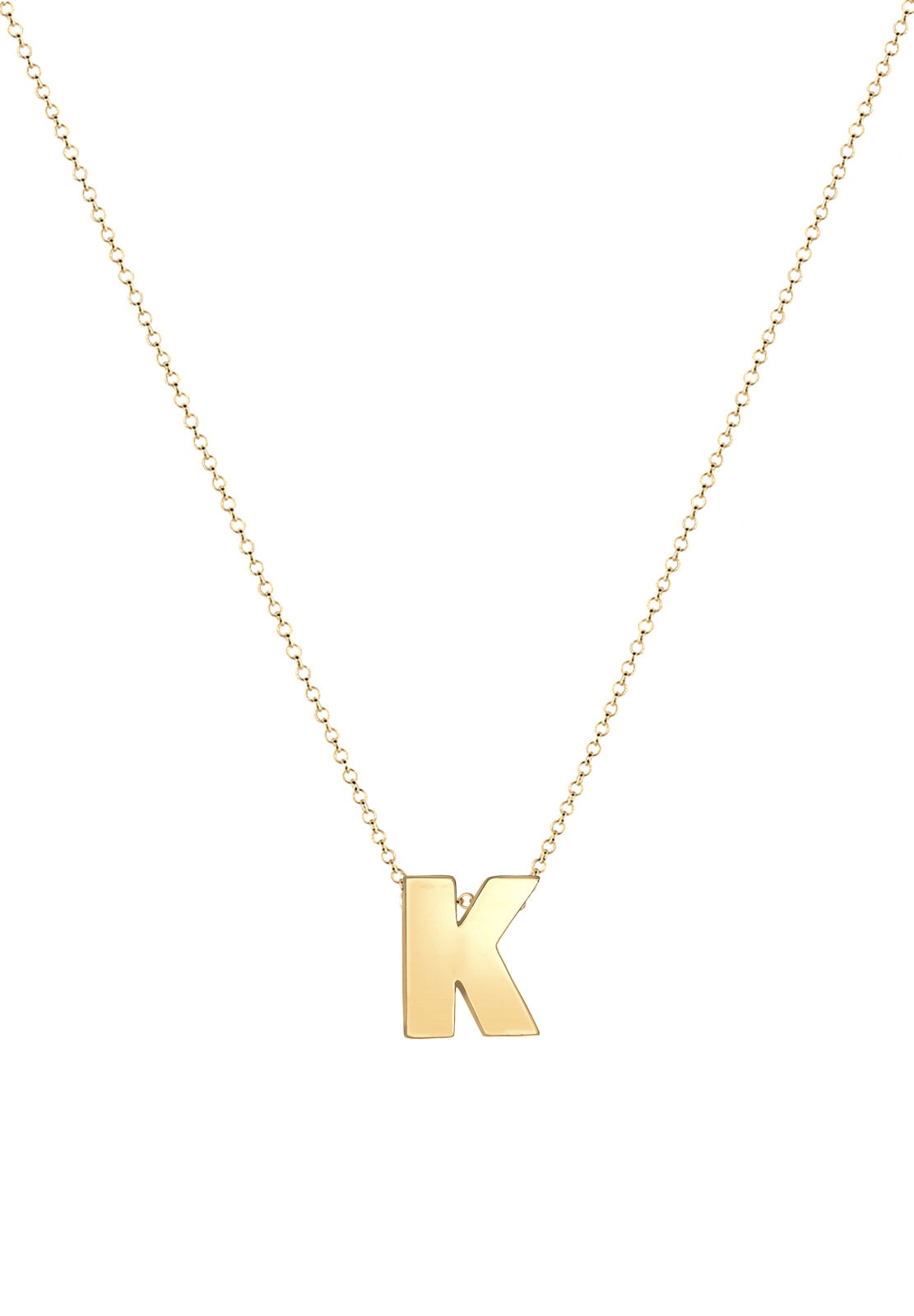 Elli Kette mit Anhänger »Halskette Buchstabe K Initialen 925 Sterling Silber«