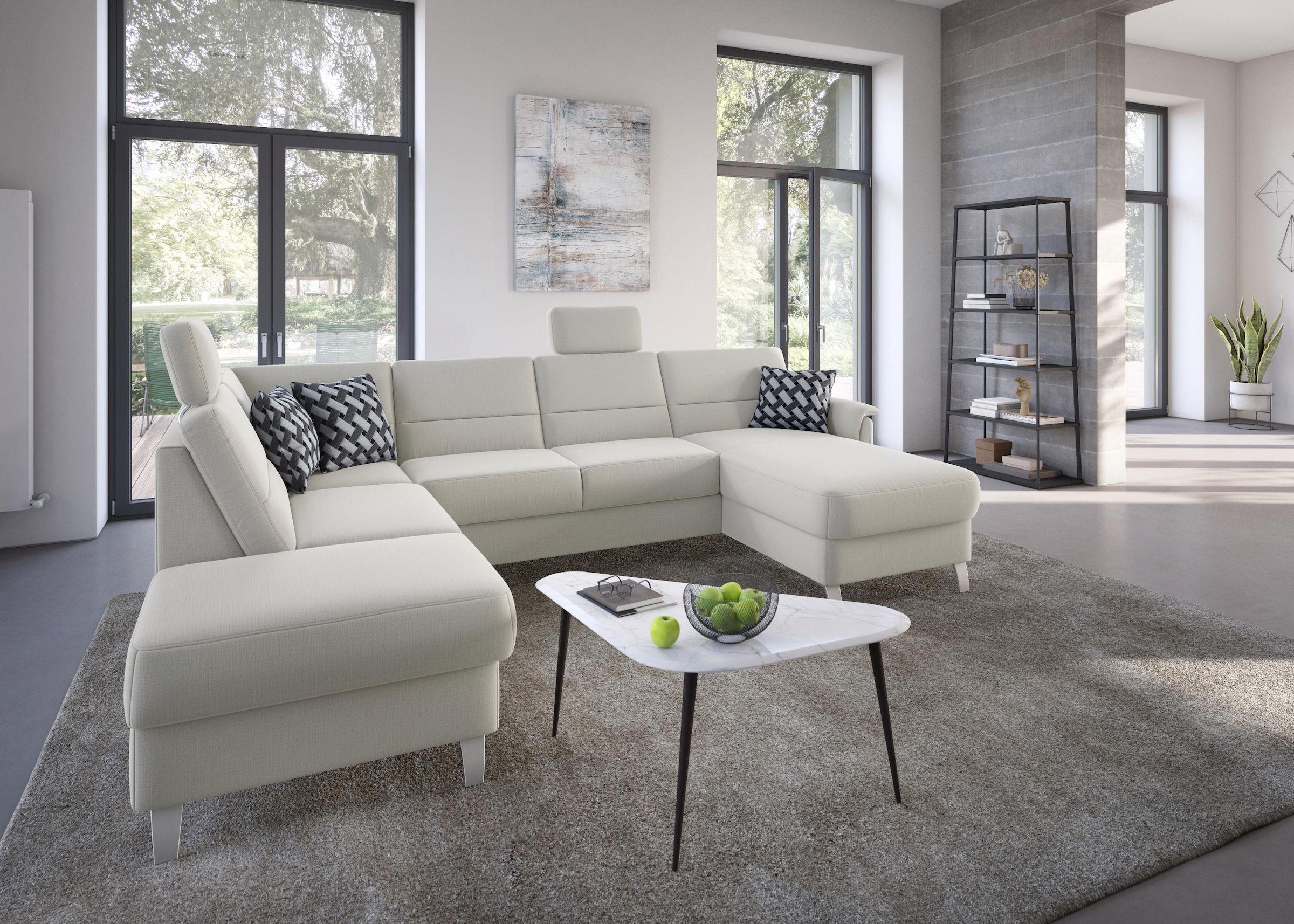 sit&more Wohnlandschaft »Palmera U-Form«, Federkern, wahlweise mit Bettfunktion und mit/ohne Stauraum