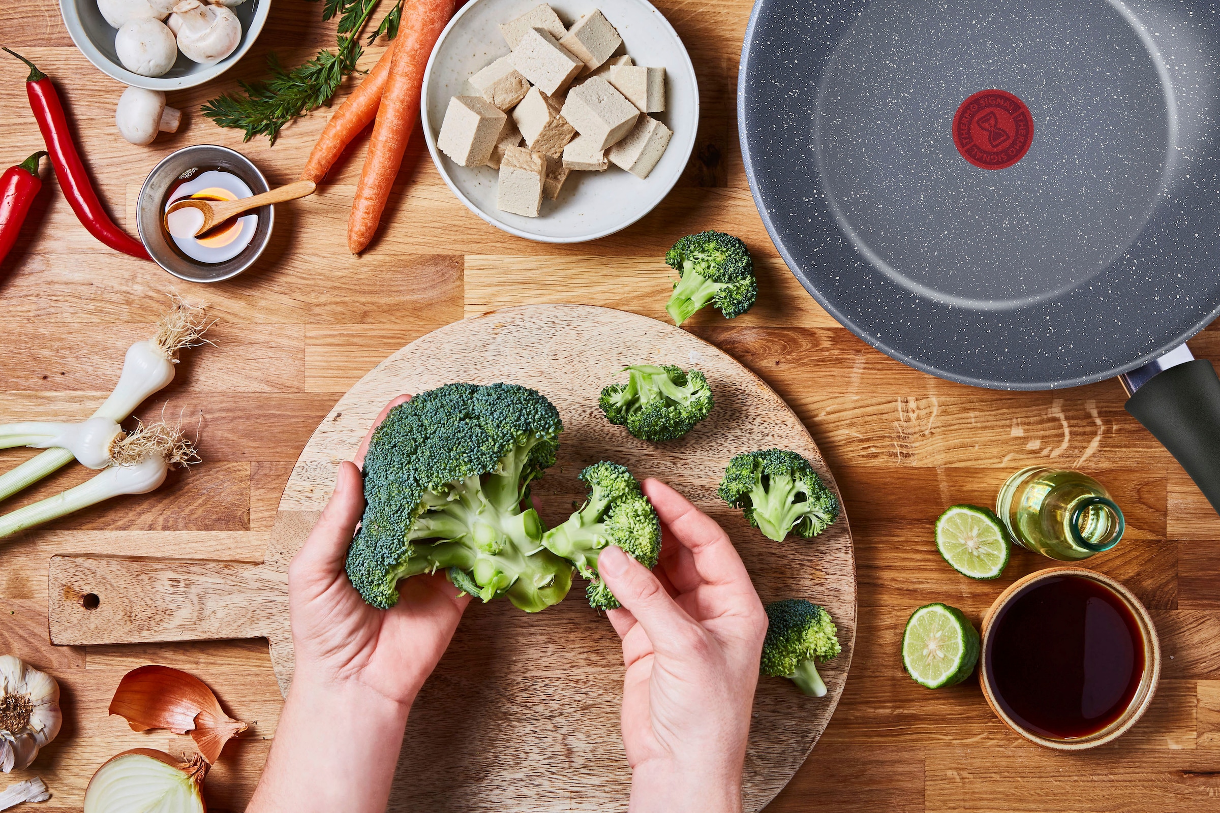 Tefal Wok »Healthy Chef«, Aluminium, (1 tlg.), Mineralia+ Versiegelung, Thermo-Signal, Ø 28 cm, Induktion