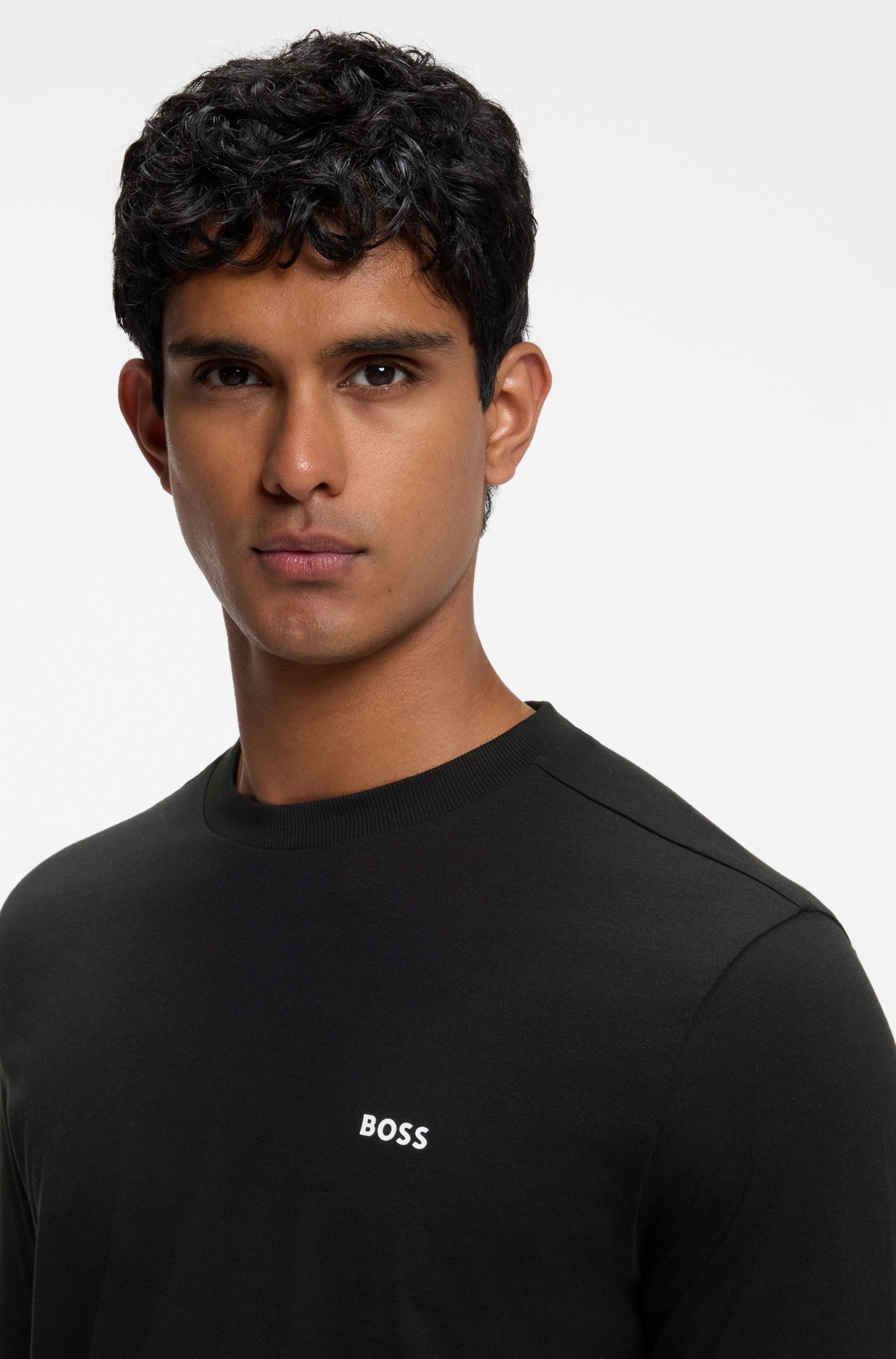BOSS GREEN Langarmshirt »Tee Long Regular Fit« Stretch Jersey Cotton, Logo on Chest, Rundhals