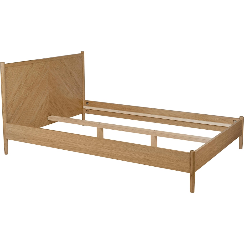Woodman Massivholzbett »Farsta 2«, im skandinavischen Design, Holzfurnier aus Eiche