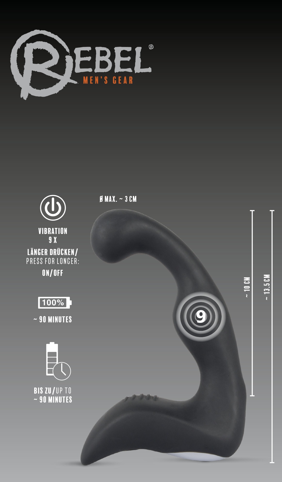 REBEL Anal-Stimulator »P-Punkt Vibrator Prostatavibrator« ()