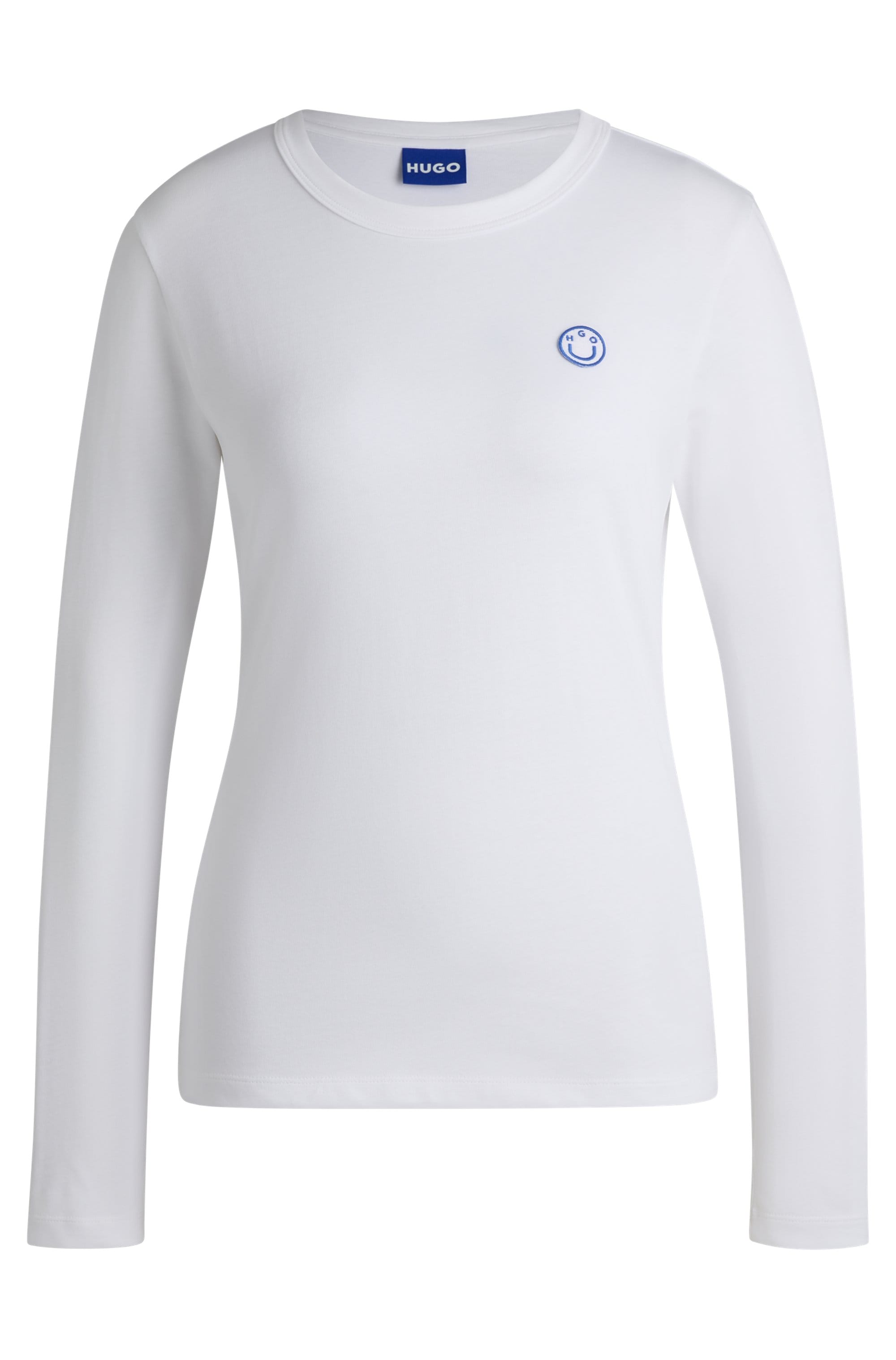 HUGO Blue Longsleeve »Daliria«, mit Label-Badge mit HAPPY HUGO Logo