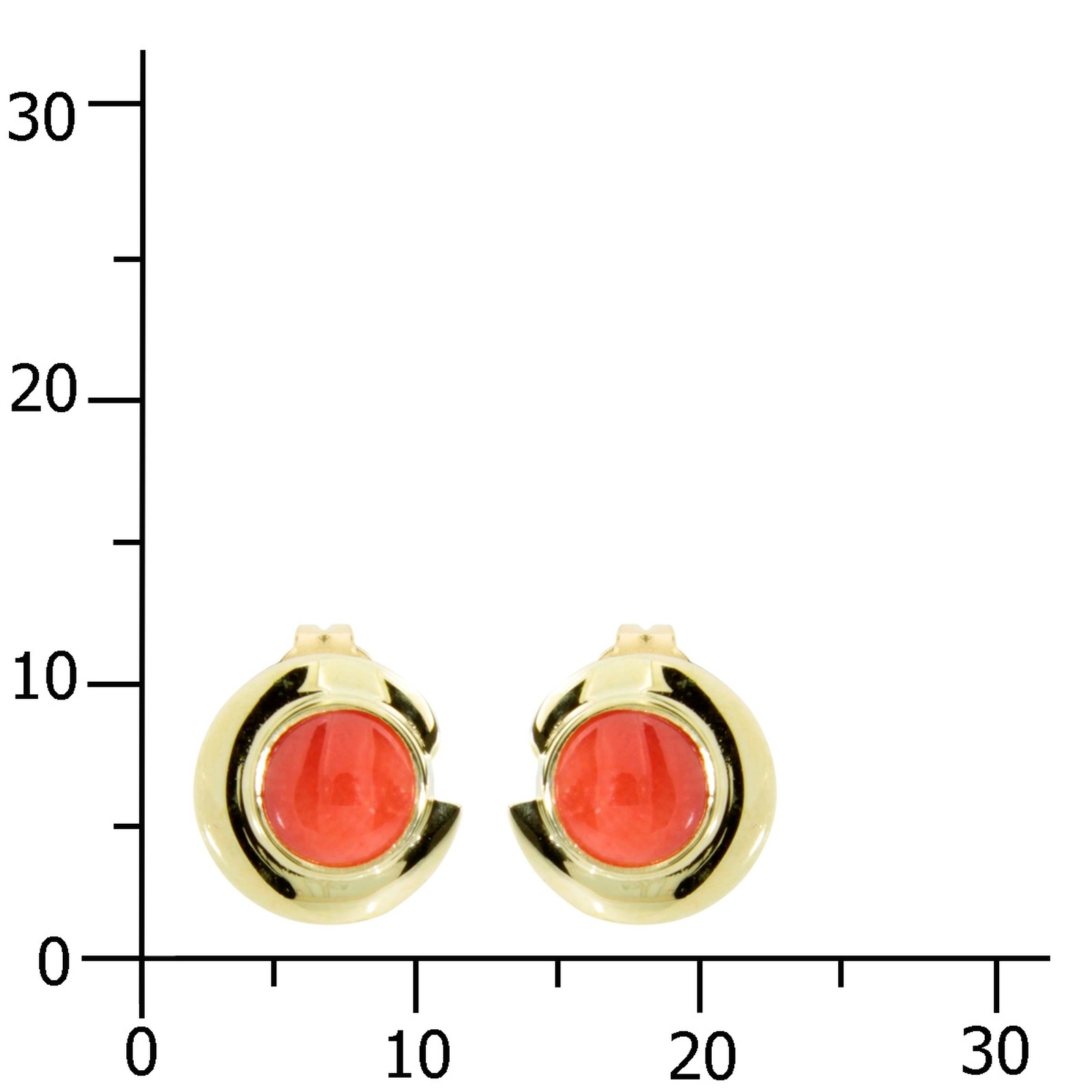 OSTSEE-SCHMUCK Paar Ohrstecker »- Udine - Gold 333/000 - Koralle«